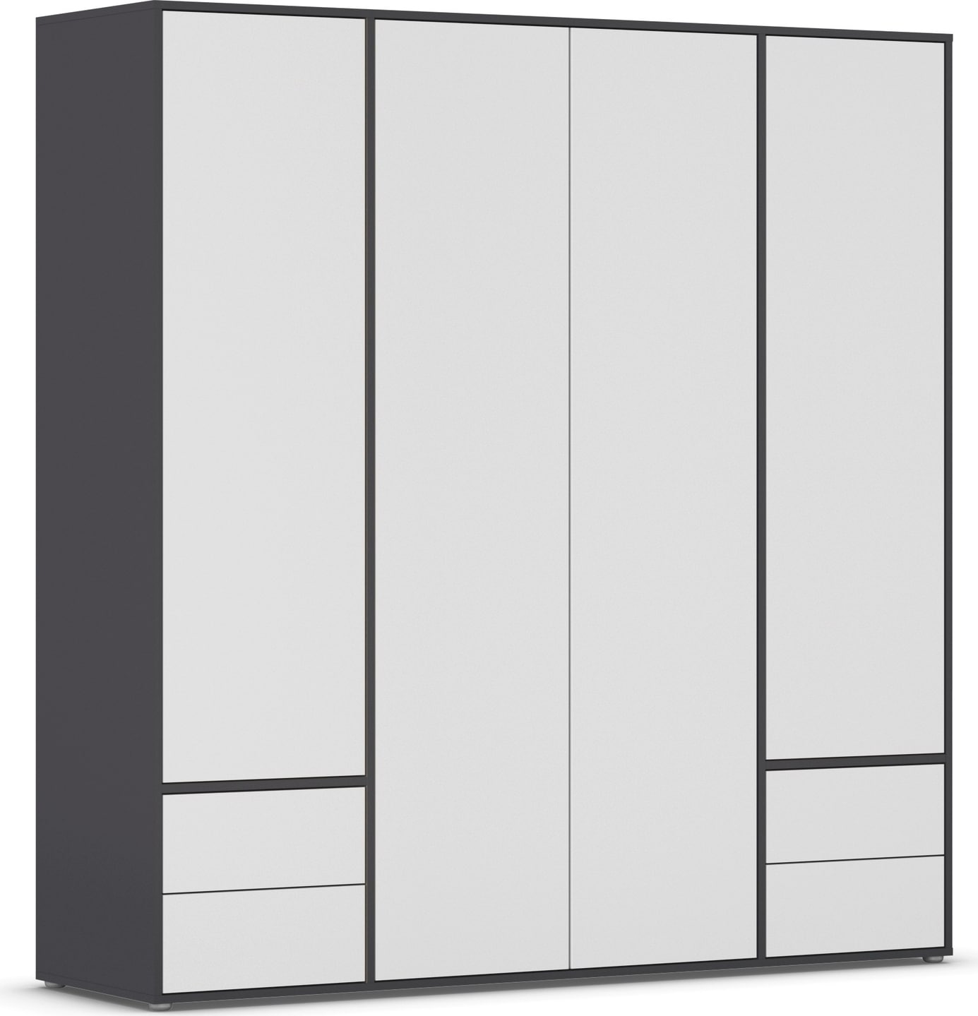 rauch "Kleiderschrank Schrank Garderobe Wäscheschrank NABILA viel Stauraum" in 3 verschiedenen Ausstattungen BASIC/CLASSIC/PREMIUM, mit 2 Schubladen und Push-to-Open Funktion TOPSELLER MADE IN GERMANY