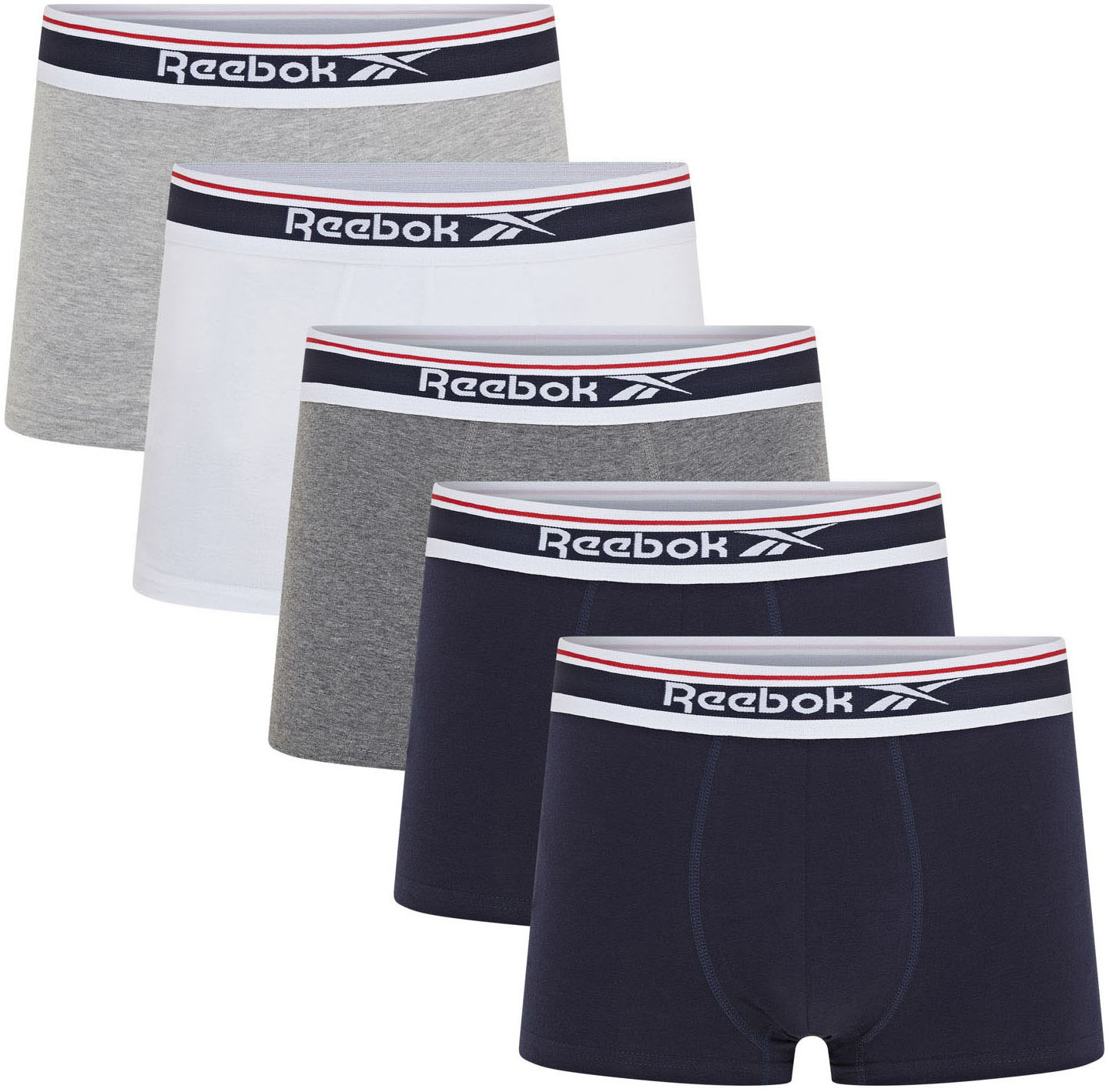 Reebok Boxer "JAY" basic, bequem, weich, mit Logo, breiter Bund, Baumwollmix