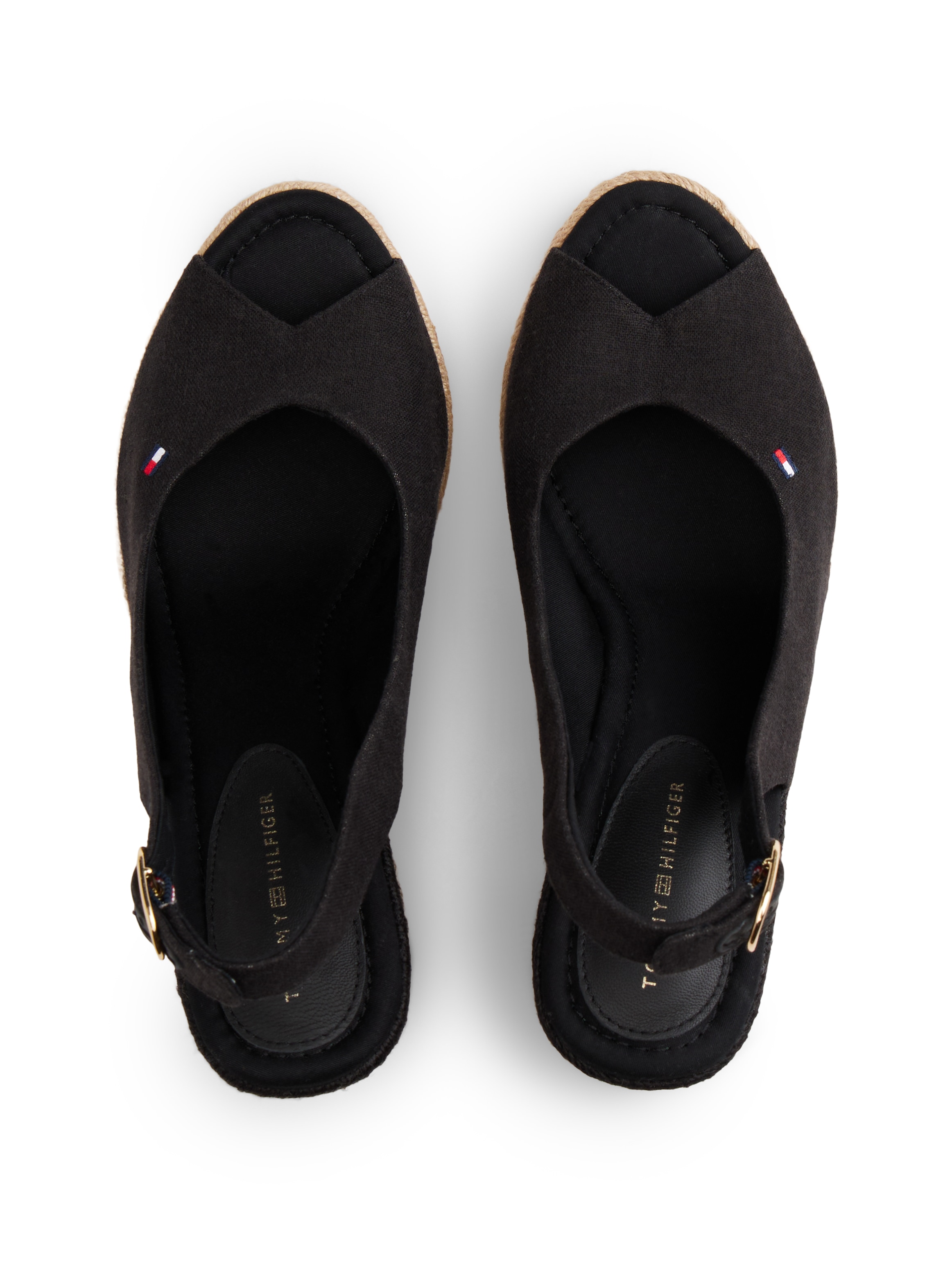 Tommy Hilfiger High-Heel-Sandalette »FLAG HIGH WEDGE ESPAD SLINGBACK«  Keilsandalette, Sommerschuh, verstellbarer Schnalle in schmaler Form