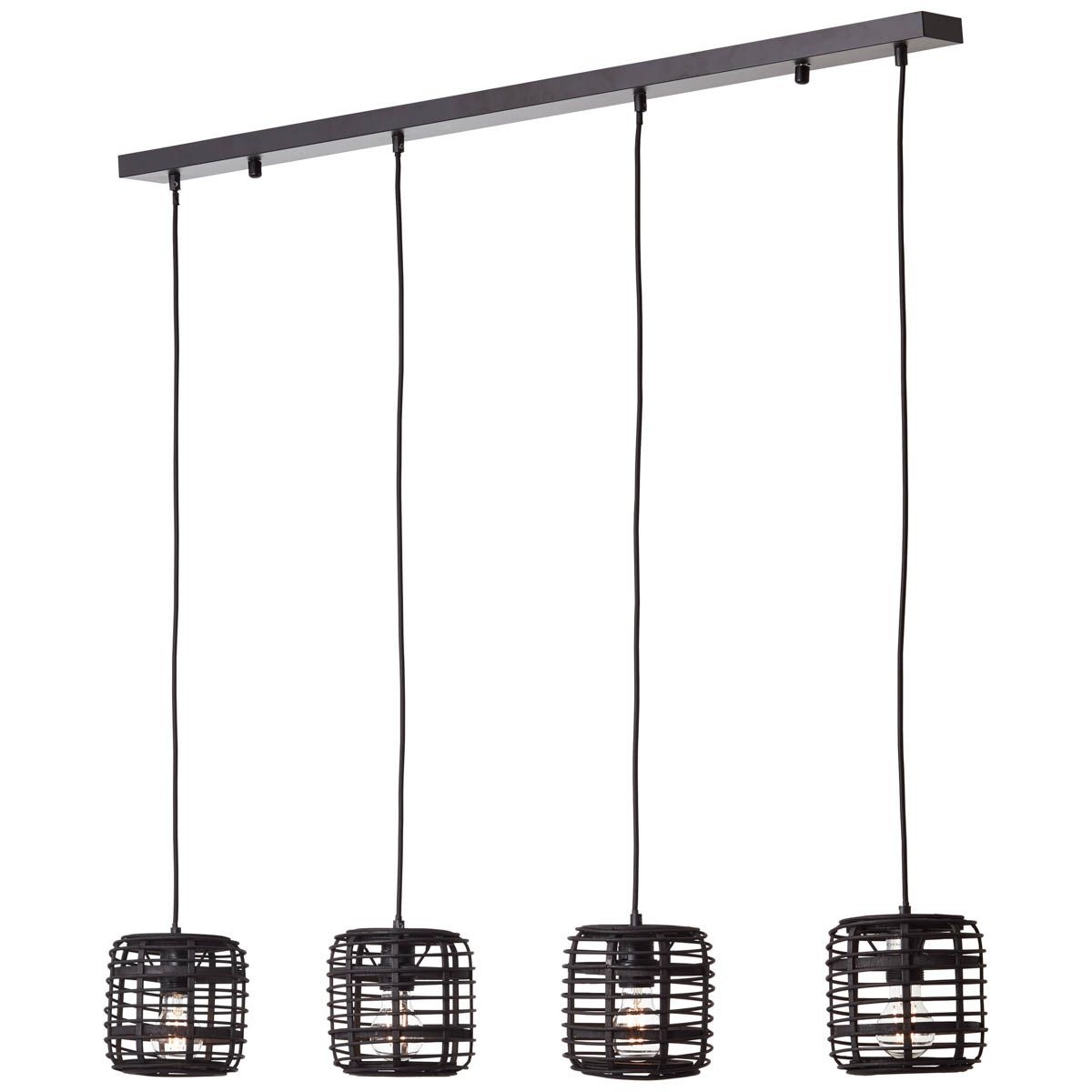 Brilliant Pendelleuchte »Crosstown«, 4 flammig, Leuchtmittel E27 | ohne Leuchtmittel, Hängelampe 4flg holz dunkel/schwarz