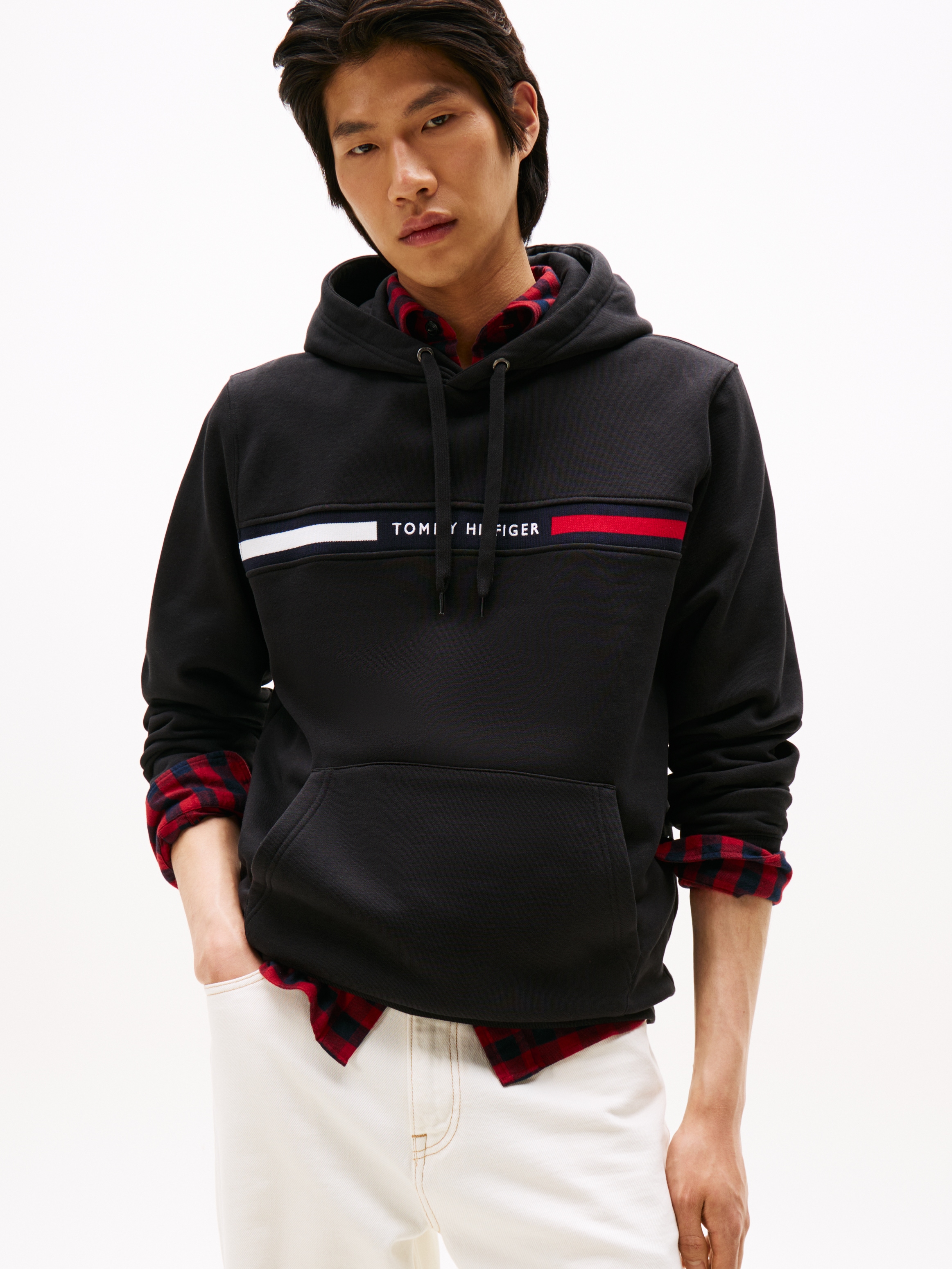 Tommy Hilfiger Kapuzensweatshirt »HILFIGER CHEST INSERT HOODY«, mit Kapuze, Kängurutasche, Logoschriftzug
