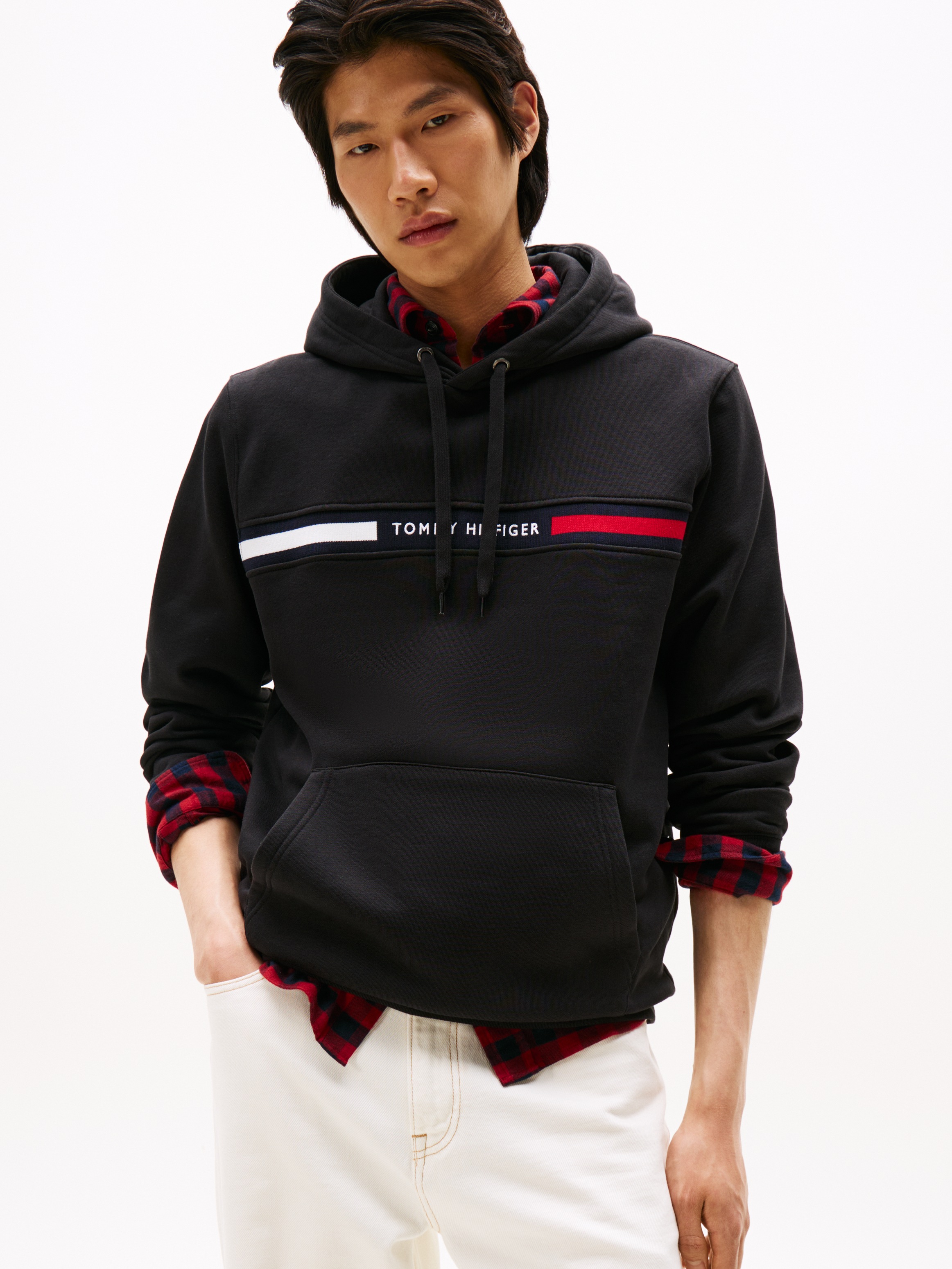 Thumbnail - Tommy Hilfiger Kapuzensweatshirt "HILFIGER CHEST INSERT HOODY", mit Kapuze, Kängurutasche, Logoschriftzug