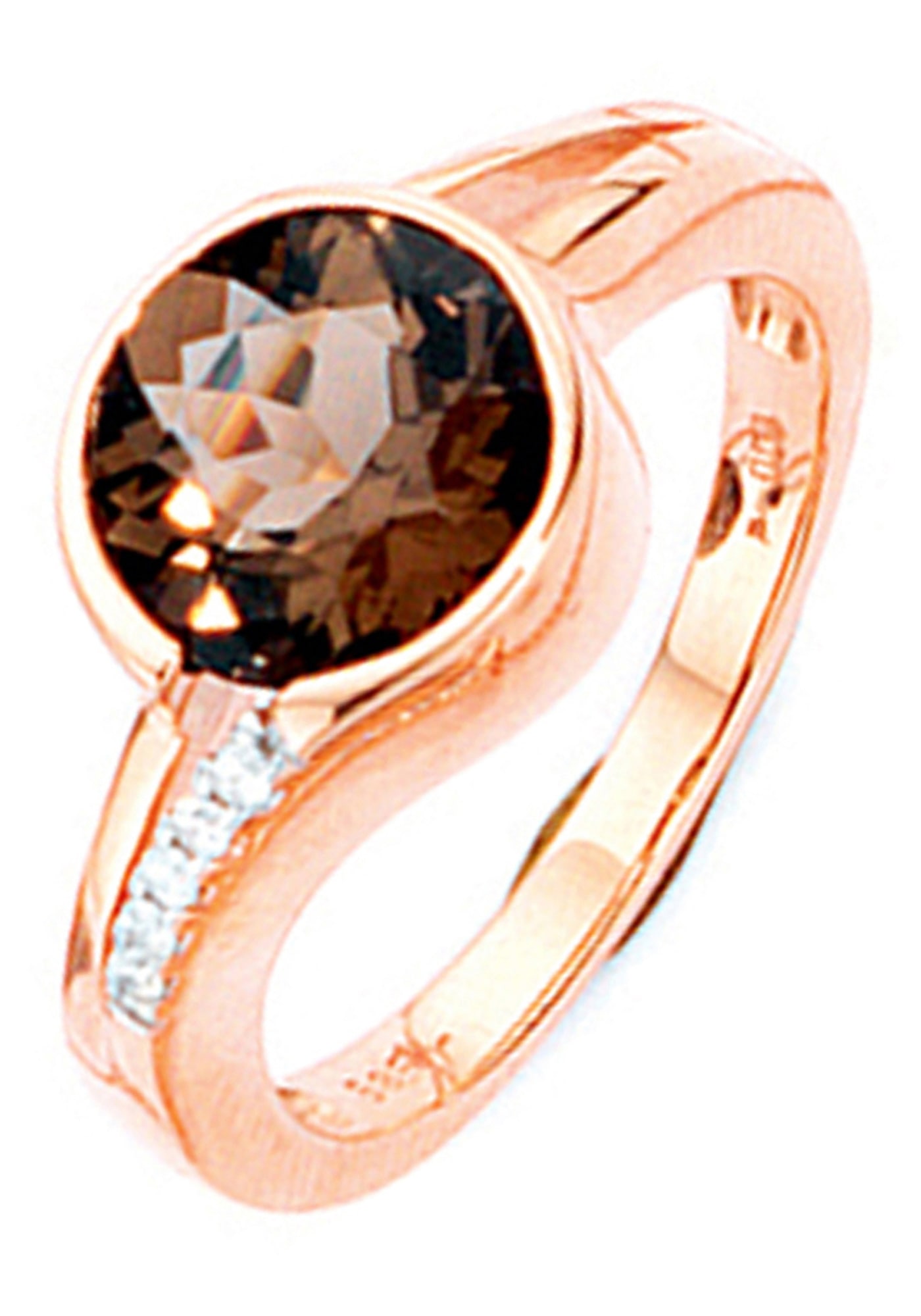 | Diamantring, JOBO mit kaufen online und 585 BAUR Rauchquarz Roségold 5 Diamanten