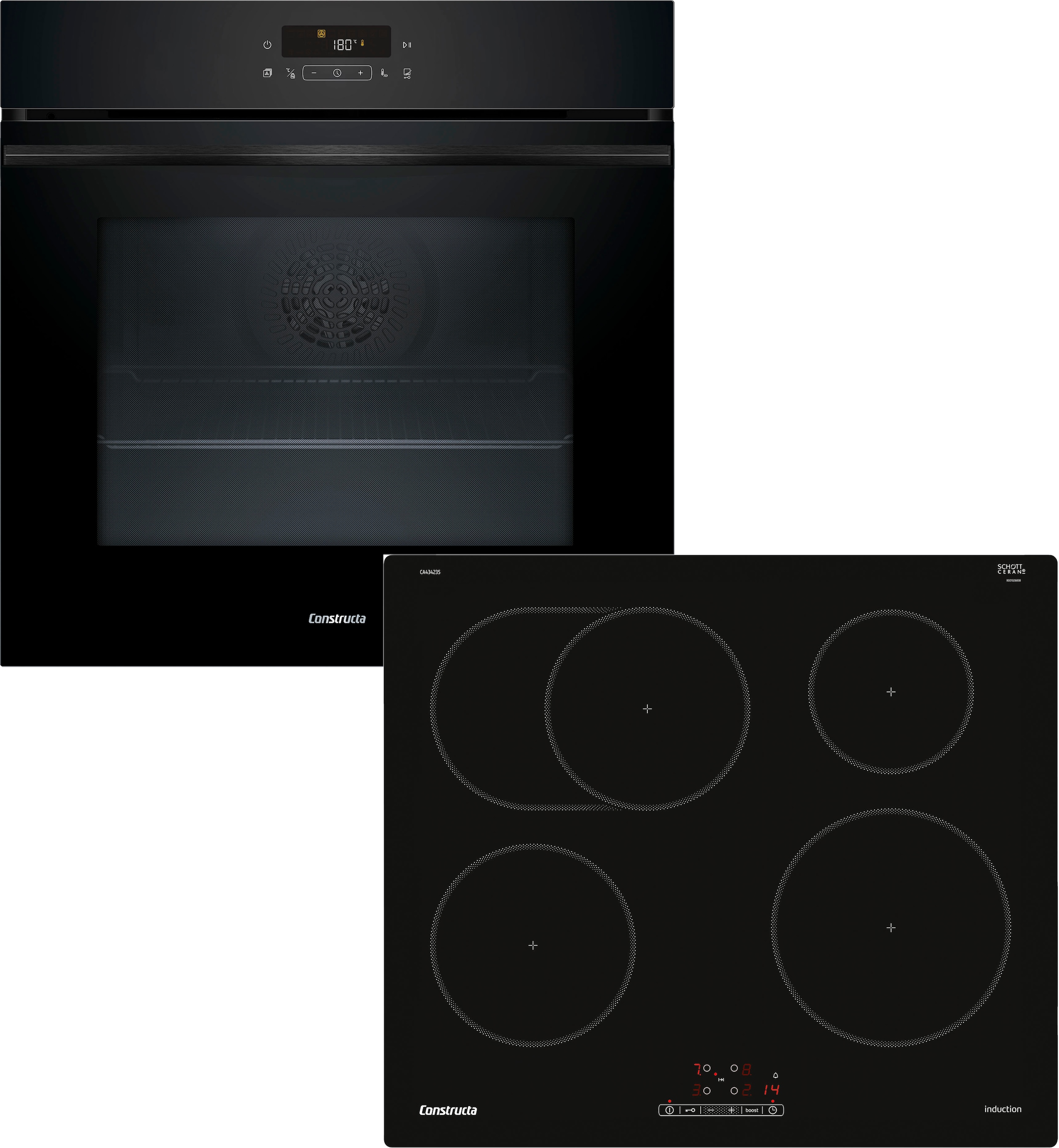 Constructa Backofen-Set "CF4M28063" mit Teleskopauszug nachrüstbar Pyrolyse günstig online kaufen