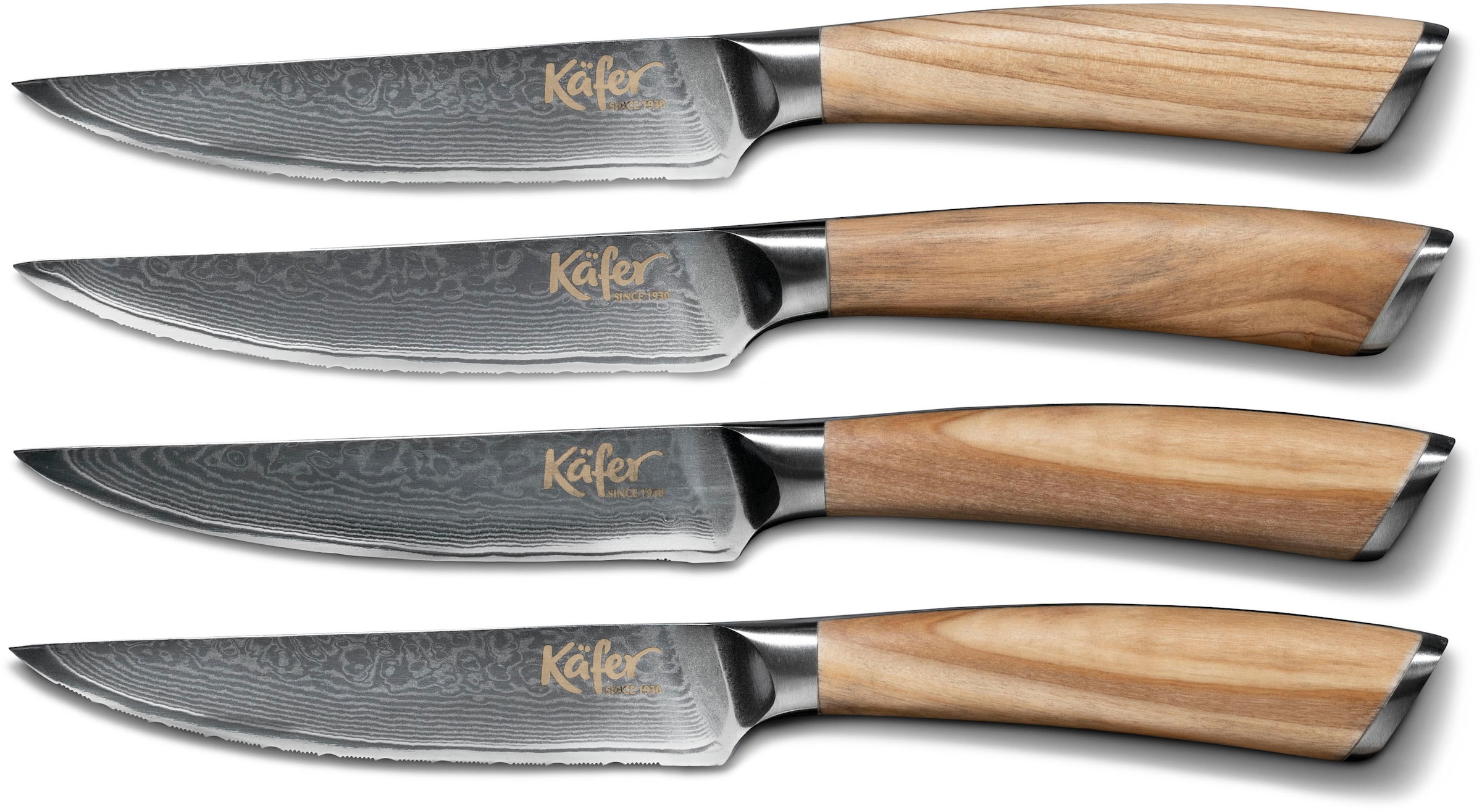 Käfer Steakbesteck Olivenholzgriff, 67-lagiger Damaszenerstahl, Klingenläng günstig online kaufen