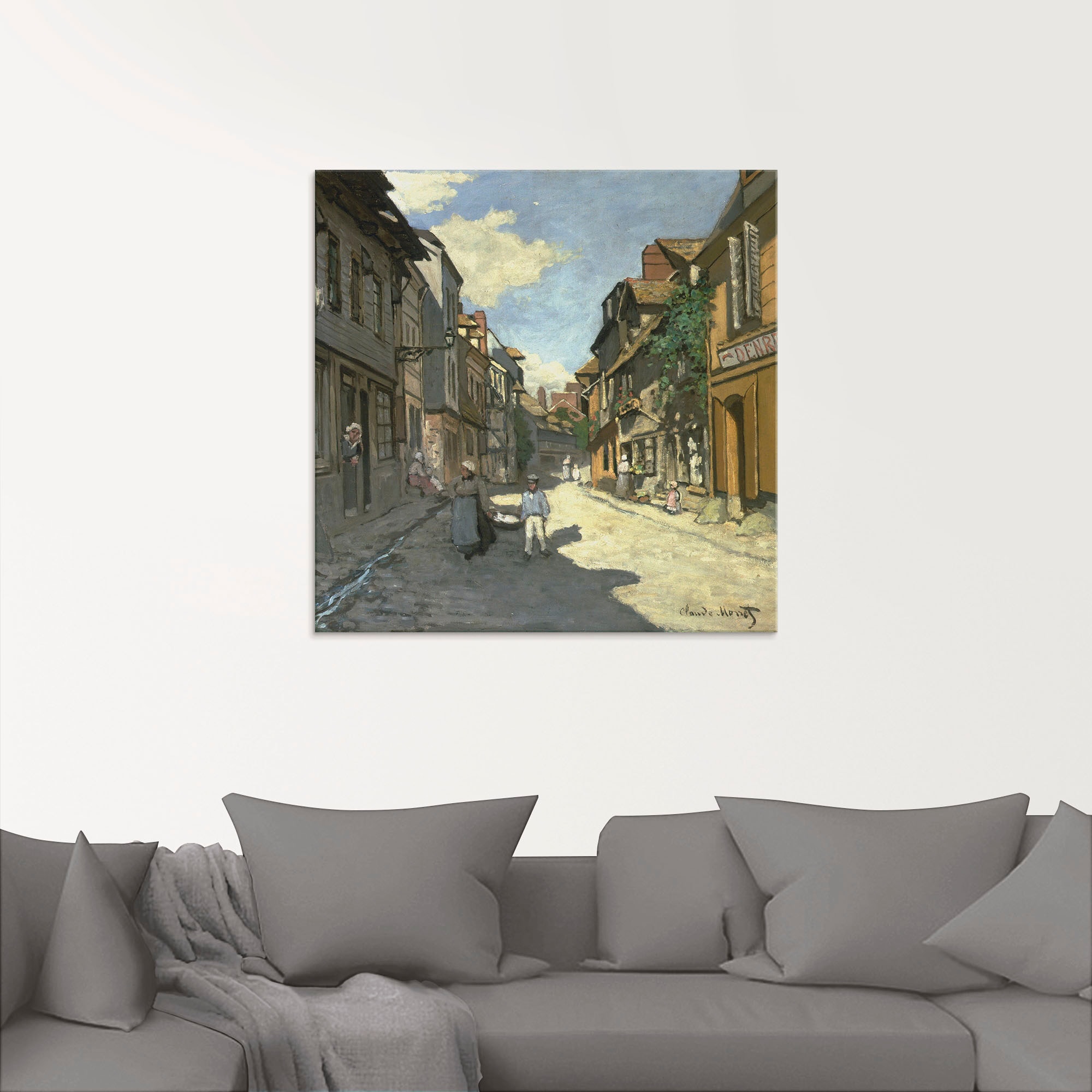 Artland Glasbild »Dorfstrasse, Normandie«, Gebäude, (1 St.), in verschiedenen Größen