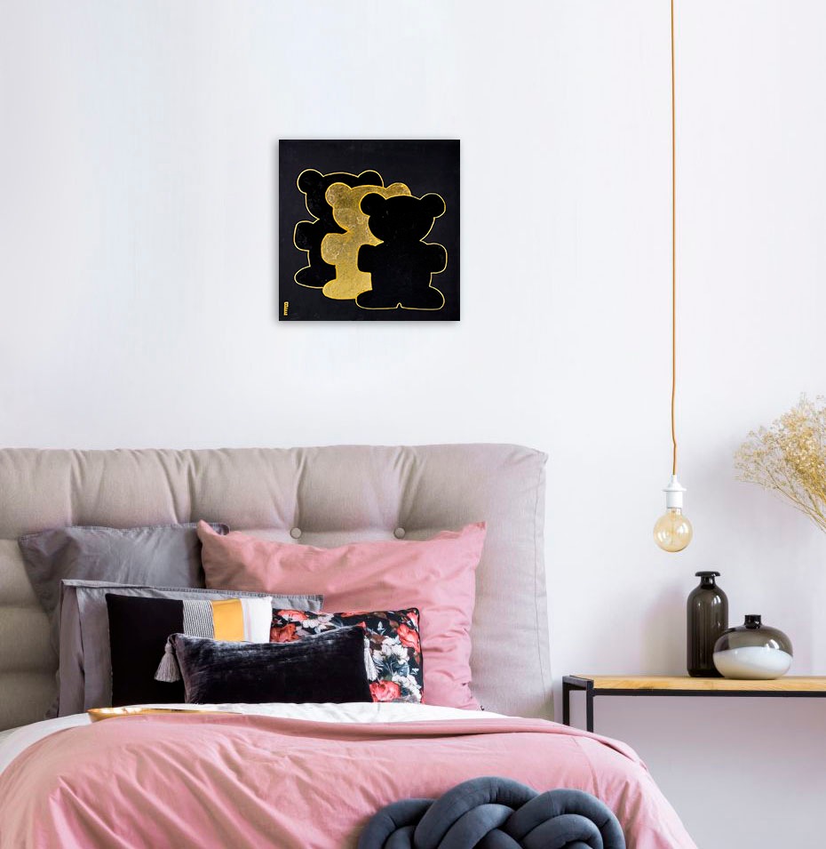 queence Leinwandbild »Bears II« Bär | Bären | Kunst 1 Stk. tlg. Premium-Leinwandstoff, Handarbeit aus Deutschland