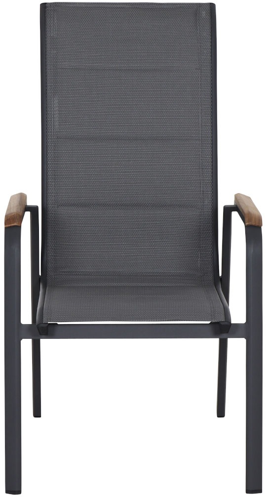 Siena Garden Gartensessel »Tesoro HighBack Stapelsessel 2er-Set« Set, 2 Stk. tlg. Alu, Textil, Teak FSC 100 %