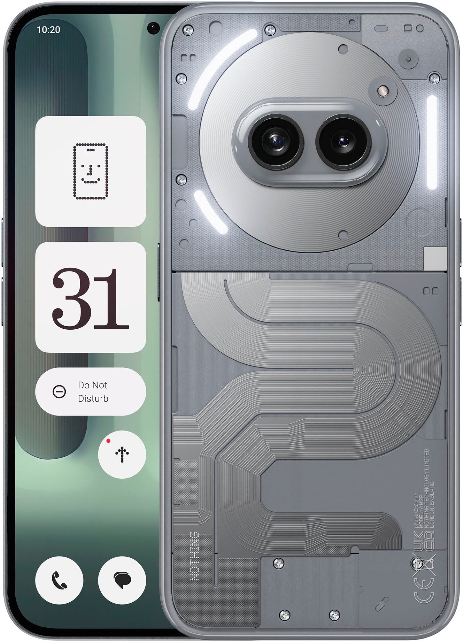 NOTHING Smartphone "Phone (2a) Plus", 256 GB, grau, Mobiltelefone