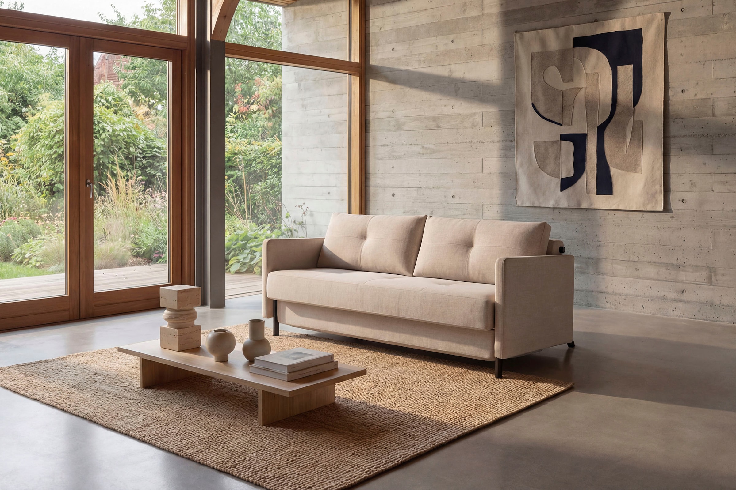 INNOVATION LIVING ™ Schlafsofa »Cubed Klappsofa, hochwertige Schlaffunktion, Design und extra Komfort« Frontauszug, sehr platzsparend, abgewinkelt Sitzen, waagerecht liegen
