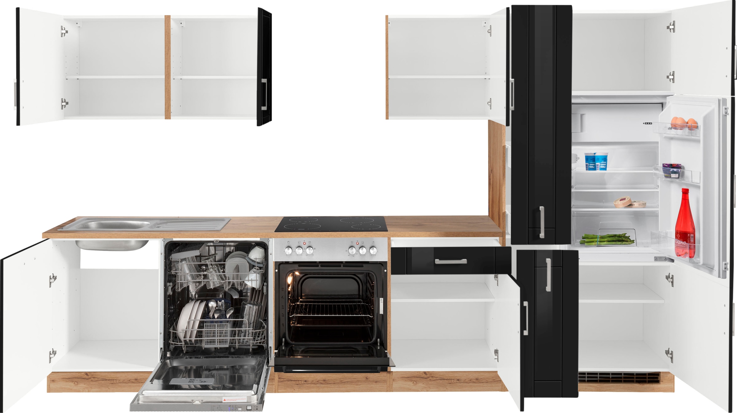 KOCHSTATION Küchenzeile »KS-Tinnum« ohne E-Geräte, Breite 330 cm