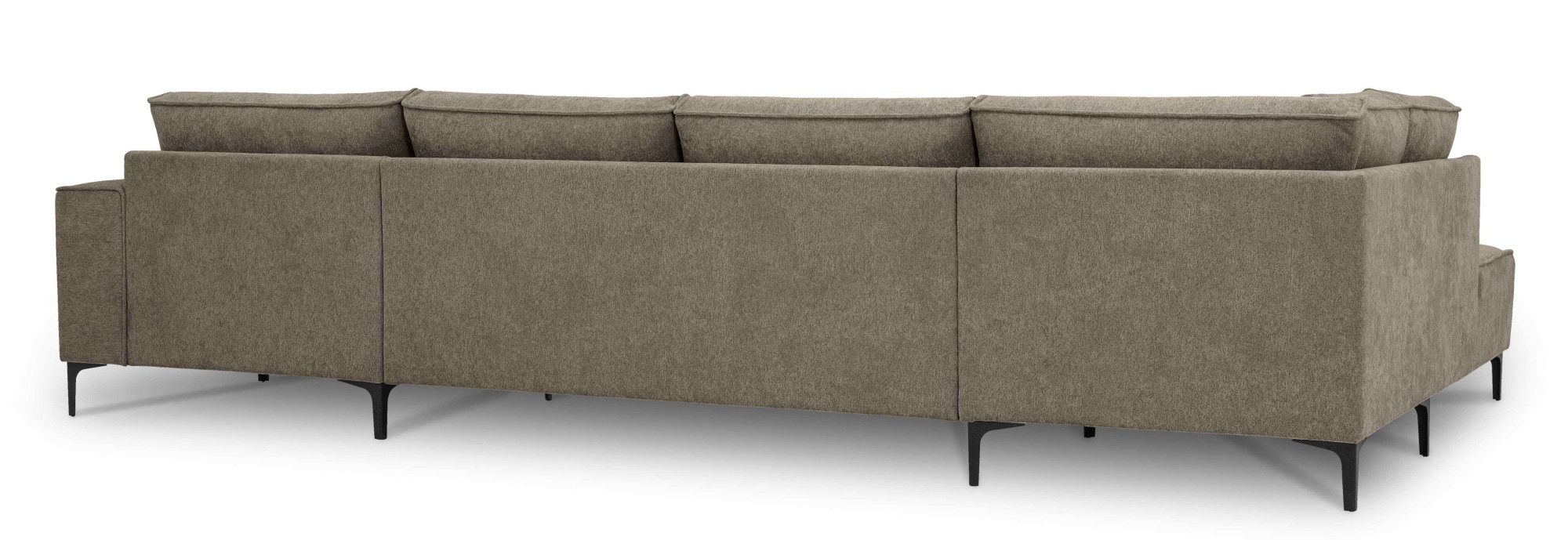 Places of Style Wohnlandschaft »XXL Sofa Oland, Struktur, Flachgewebe, Luxus-Microfaser, Boucle«, U-Form, 345 cm, Wellenunterfederung, Skandi-Design, Metallfüße