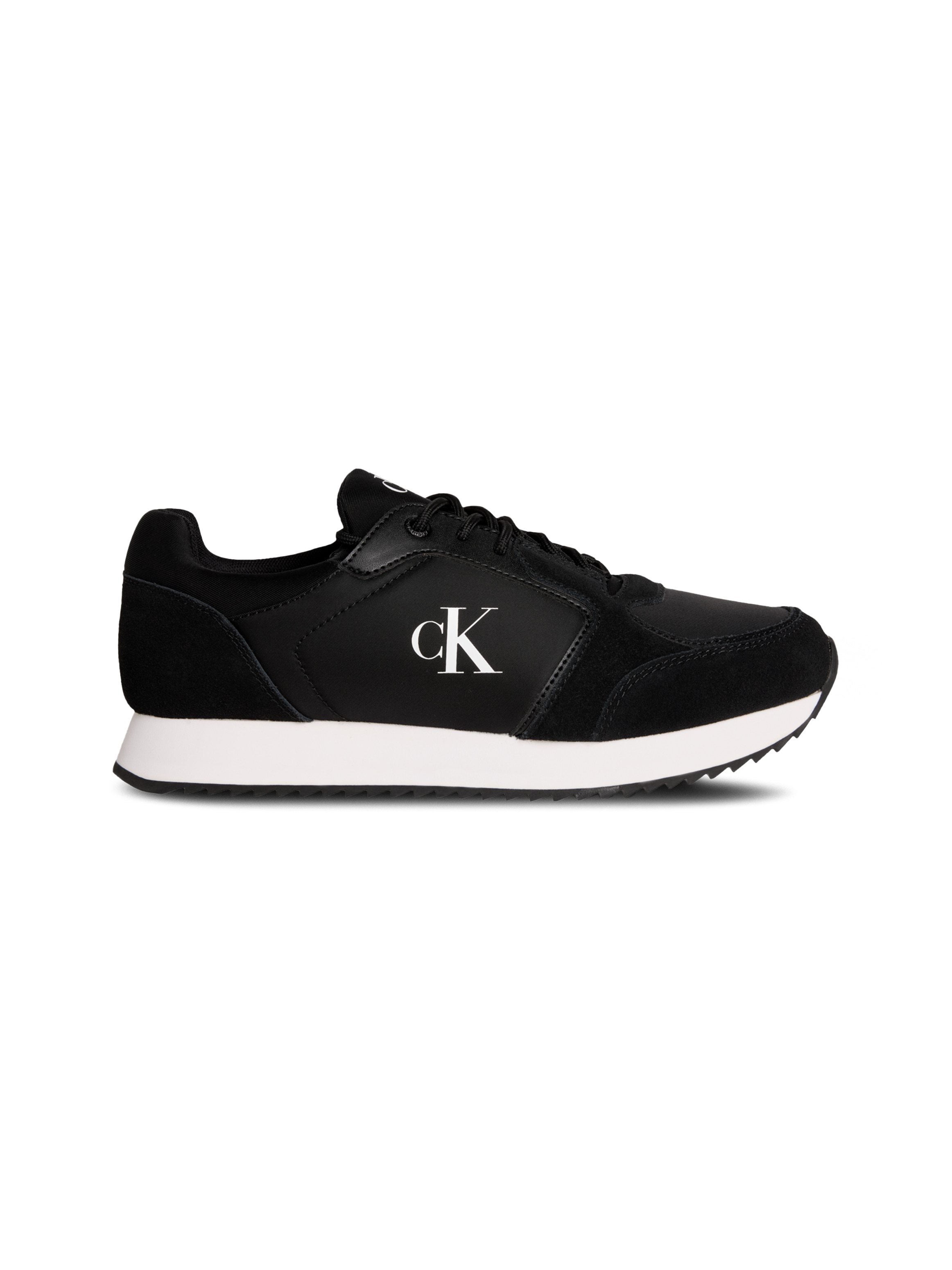 Calvin Klein Jeans Slip-On Sneaker »RETRO RUNNER SOCK LACE UP NY-SU«, Halbschuh, Freizeitsneaker mit CK-Logo und aufgesetzter Schnürung