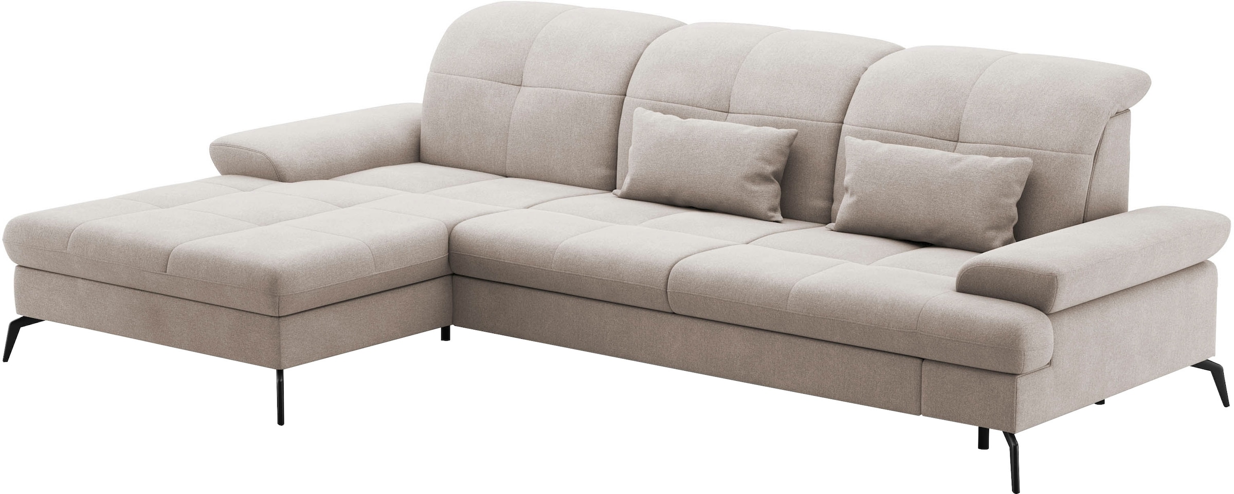 sit&more Ecksofa »Amica, L-Form, inkl. Sitztiefenverstellung & Armteilverstellung«, wahlweise mit Bettfunktion, Bettkasten und Kopfteilverstellung