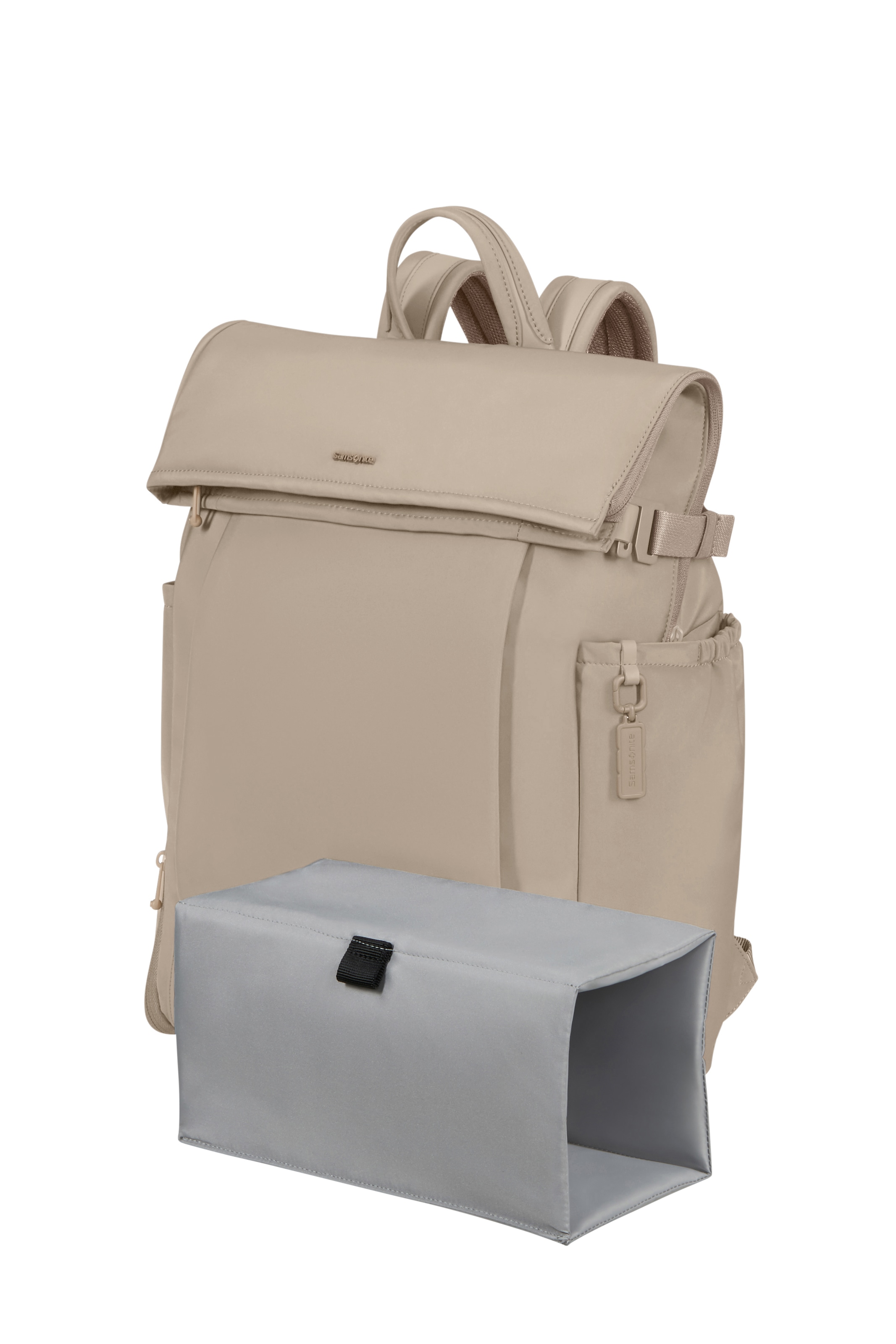 Samsonite Notebookrucksack »ESSENTIS Jana Ina Zarrella 25/31 L 15.6" RFID« RFID Softes, mattes Nylon, federleicht mit herausnehmbarer Trennwand