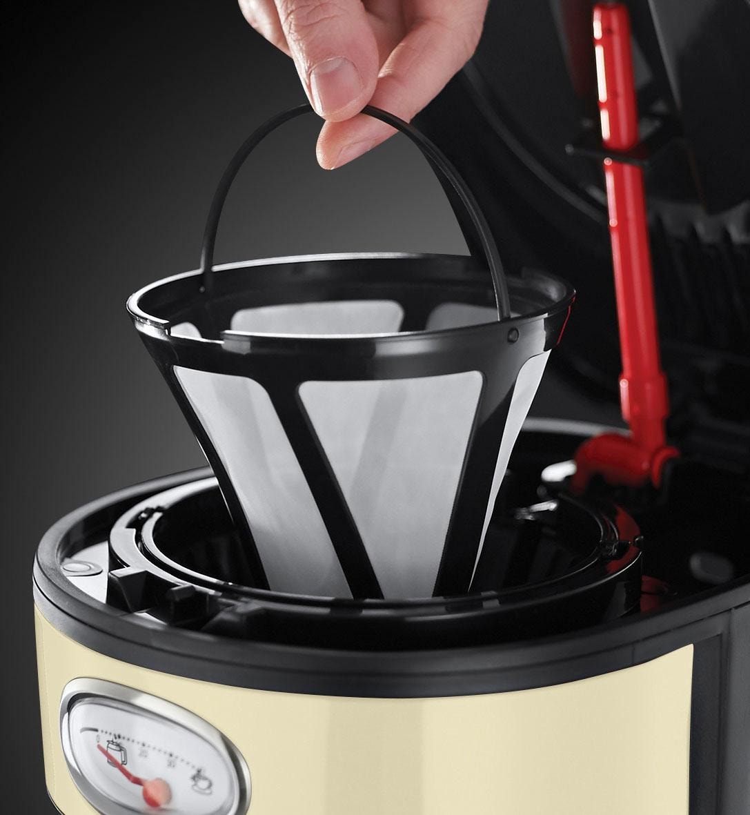 RUSSELL HOBBS Filterkaffeemaschine »Retro Vintage Cream 21702-56«, 1,25 l Kaffeekanne, Papierfilter, 1x4, mit Retro-Brühanzeige