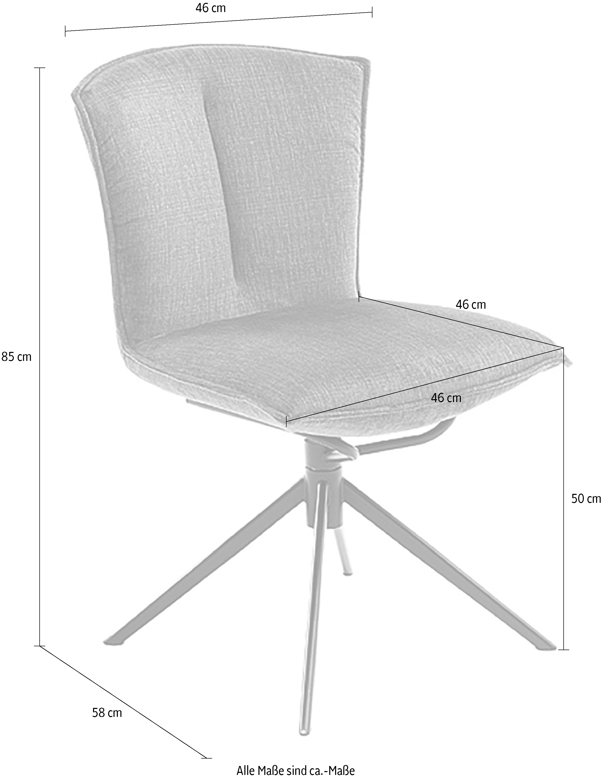 MCA furniture 4-Fußstuhl »NALON Esszimmerstuhl (2er Set) - Stuhl«, (Set), 2 St., Veloursstoff, 360° drehbar, Schwingfunktion, Metall, Veloursoptik, belastbar 120 kg