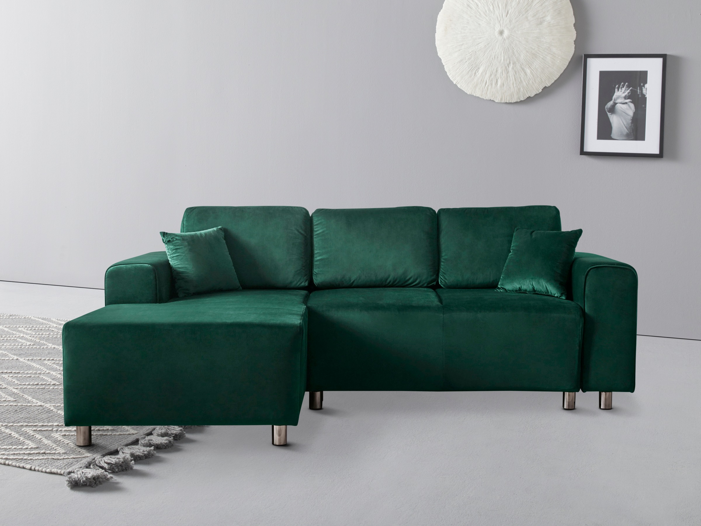 Home affaire Ecksofa "Györ" L-Form, wahlweise mit Bettfunktion und Bettkast günstig online kaufen