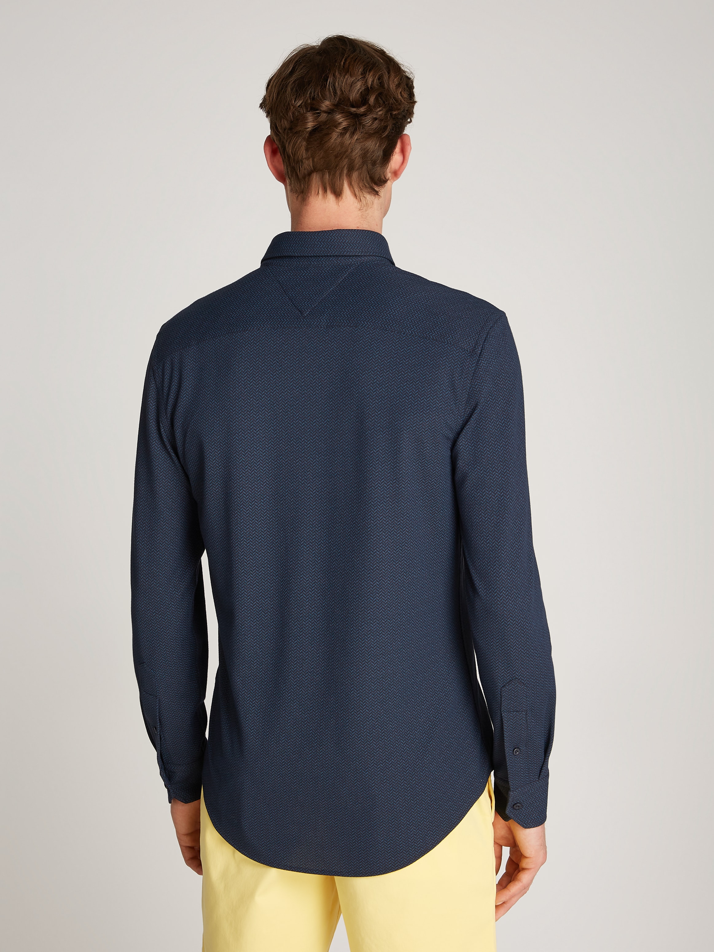 Tommy Hilfiger Businesshemd »PERFORMANCE OXF PIQUE PRT SHIRT«, mit Fischgratmuster