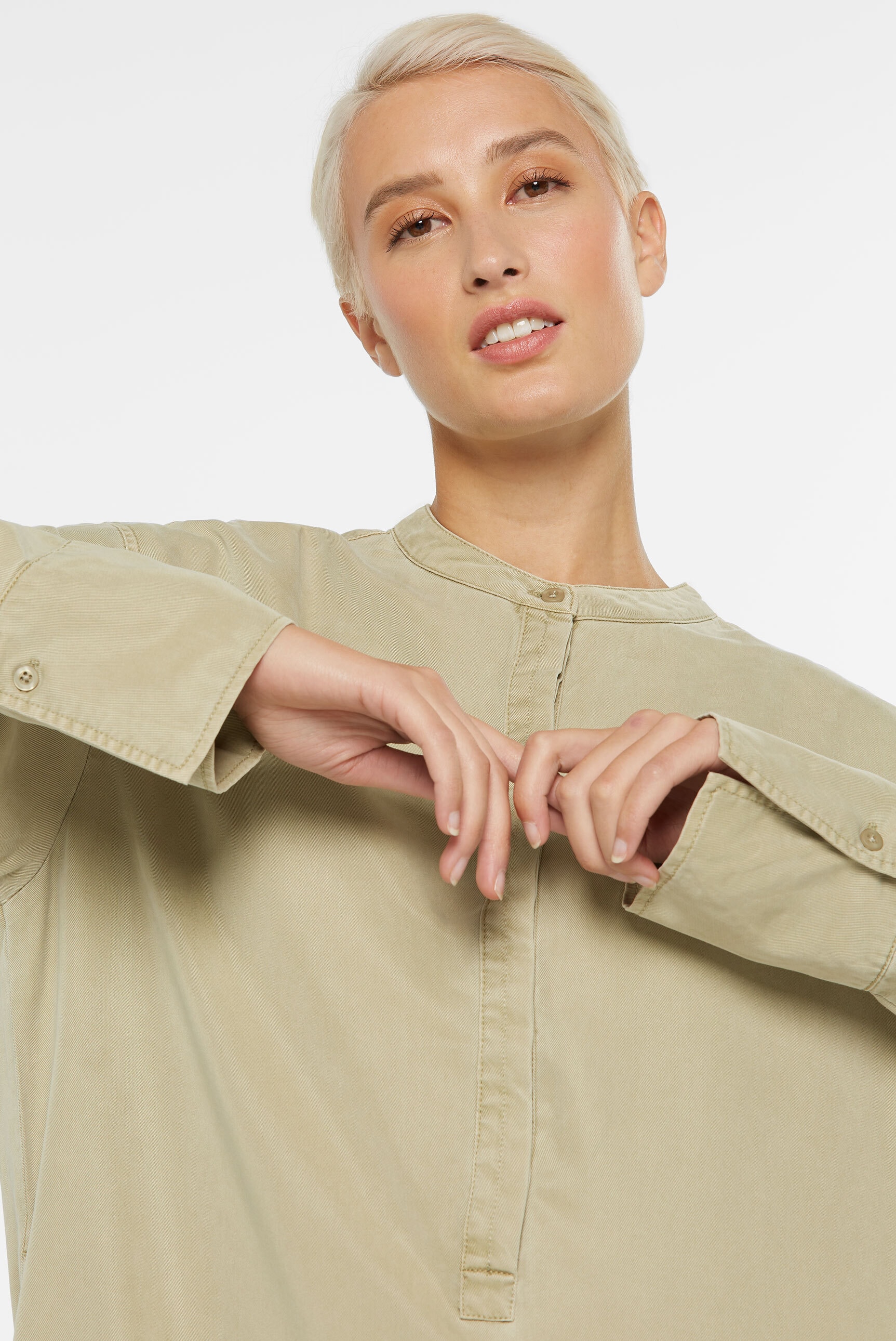 SENSES.THE LABEL Sommerkleid Ohne Taschen mit abgerundetem Saum