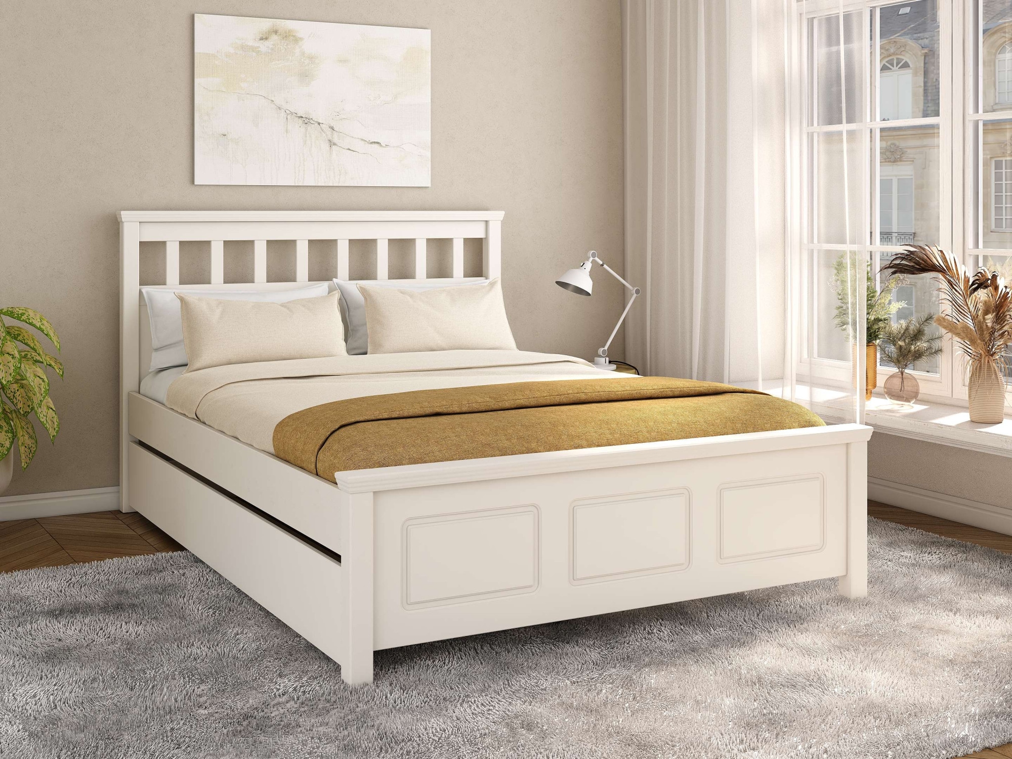 OTTO home Bett »Tillian, Bettgestell, Doppelbett, Bettkasten optional, Made in EU« B/T/H: 149,6/213,1/230,8 cm,  aus massiver Kiefer in Kombination mit MDF, FSC®, inklusive Lattnerost