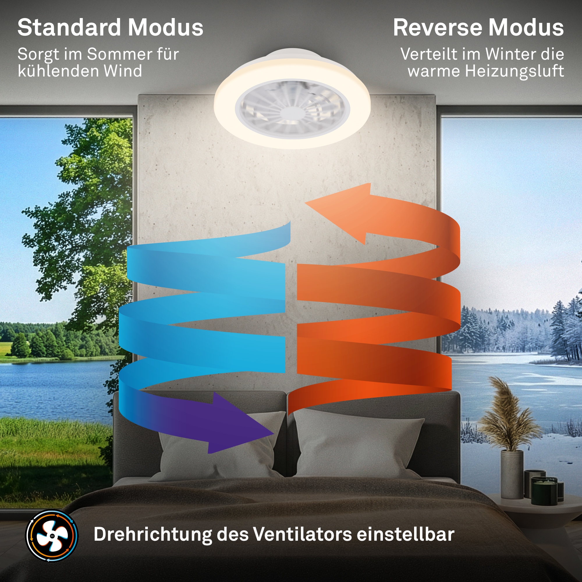Briloner Leuchten LED Deckenleuchte »PAFO« LED-Board 1 Stk. warmweiß - kaltweiß 38 x 14 cm (DxH), Schlafzimmer, Wohnzimmer, Esszimmer, Flur, Küche