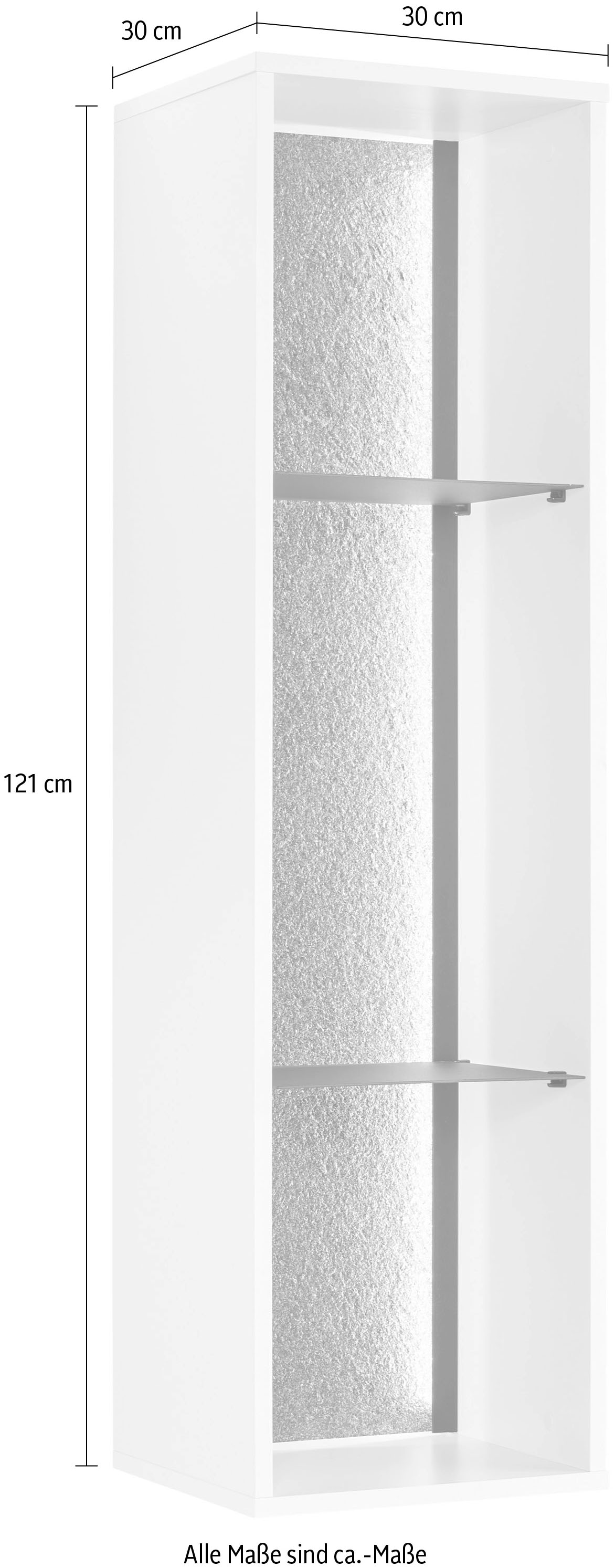 set one by Musterring Hängeregal, (1 St.), Rückwand mit Zierelement, Beleuchtung optional, B34 x H121 cm