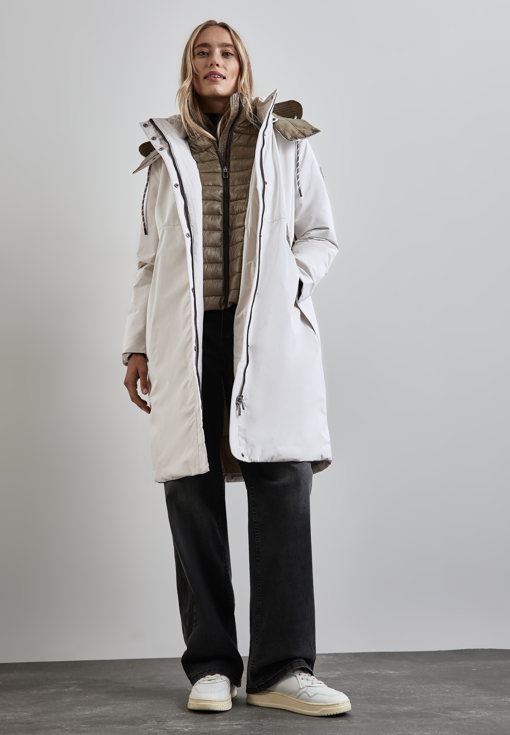 STREET ONE Parka, mit Kapuze, in 2-in-1-Optik