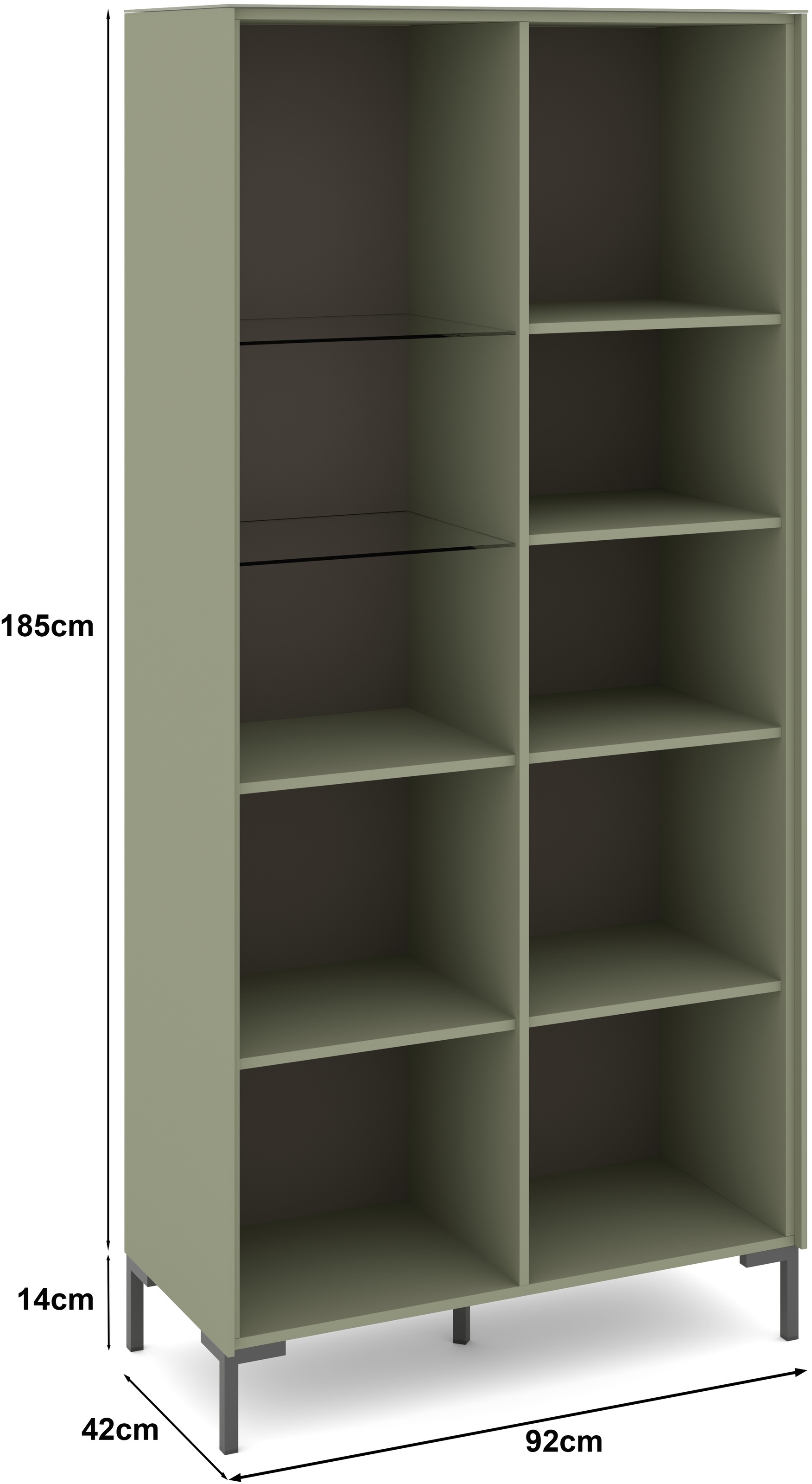 set one by Musterring Standvitrine »Reno« 1 Stk. tlg. Mit Winkelfuß in diversen Farben, 199 cm Höhe & Farbauswahl