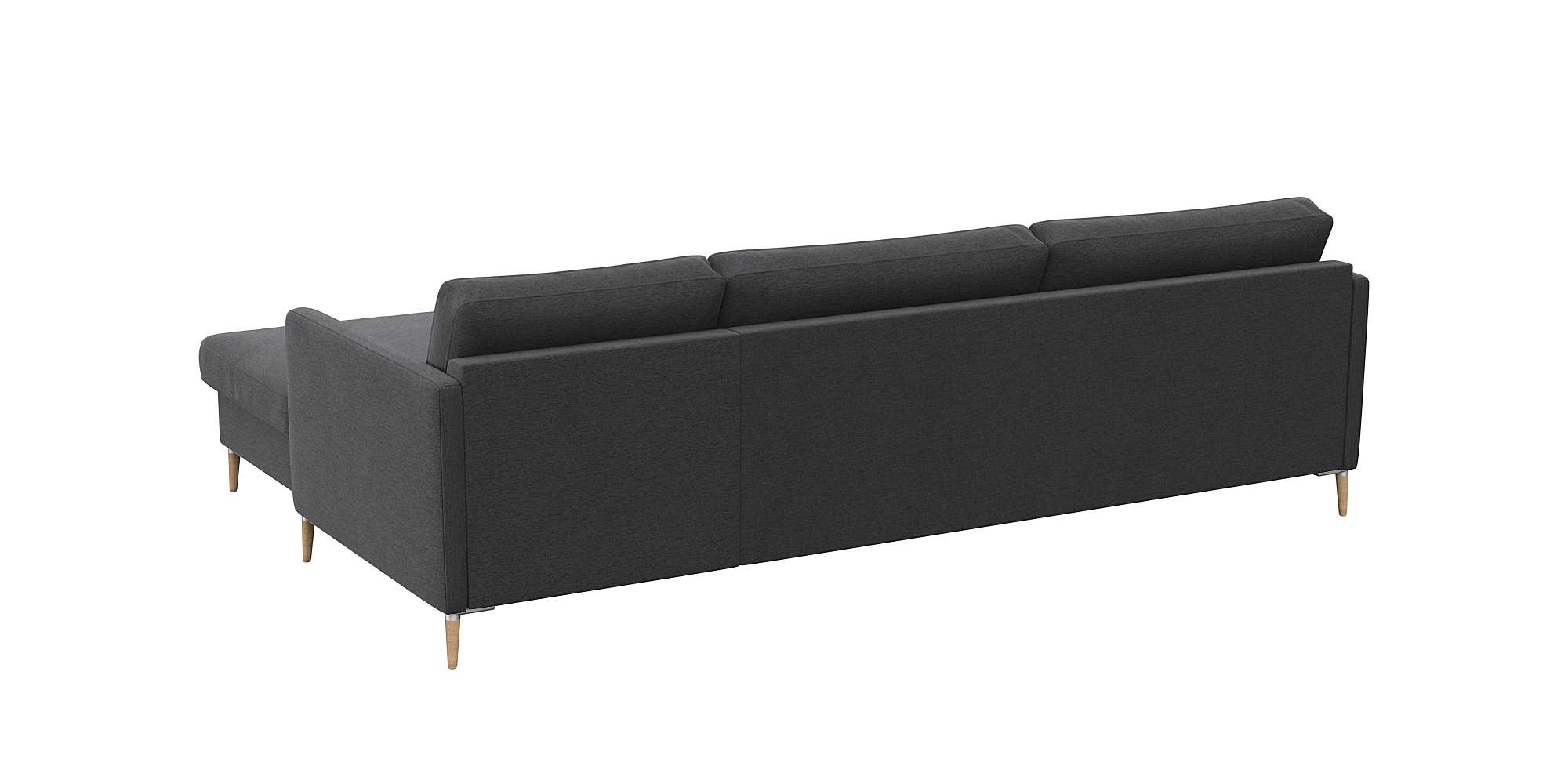 FLEXLUX Ecksofa »Fiore, super Sitzkomfort durch Kaltschaum im Sitz, L-Form«, schmale Armlehnen, Füße Alu+ Eiche