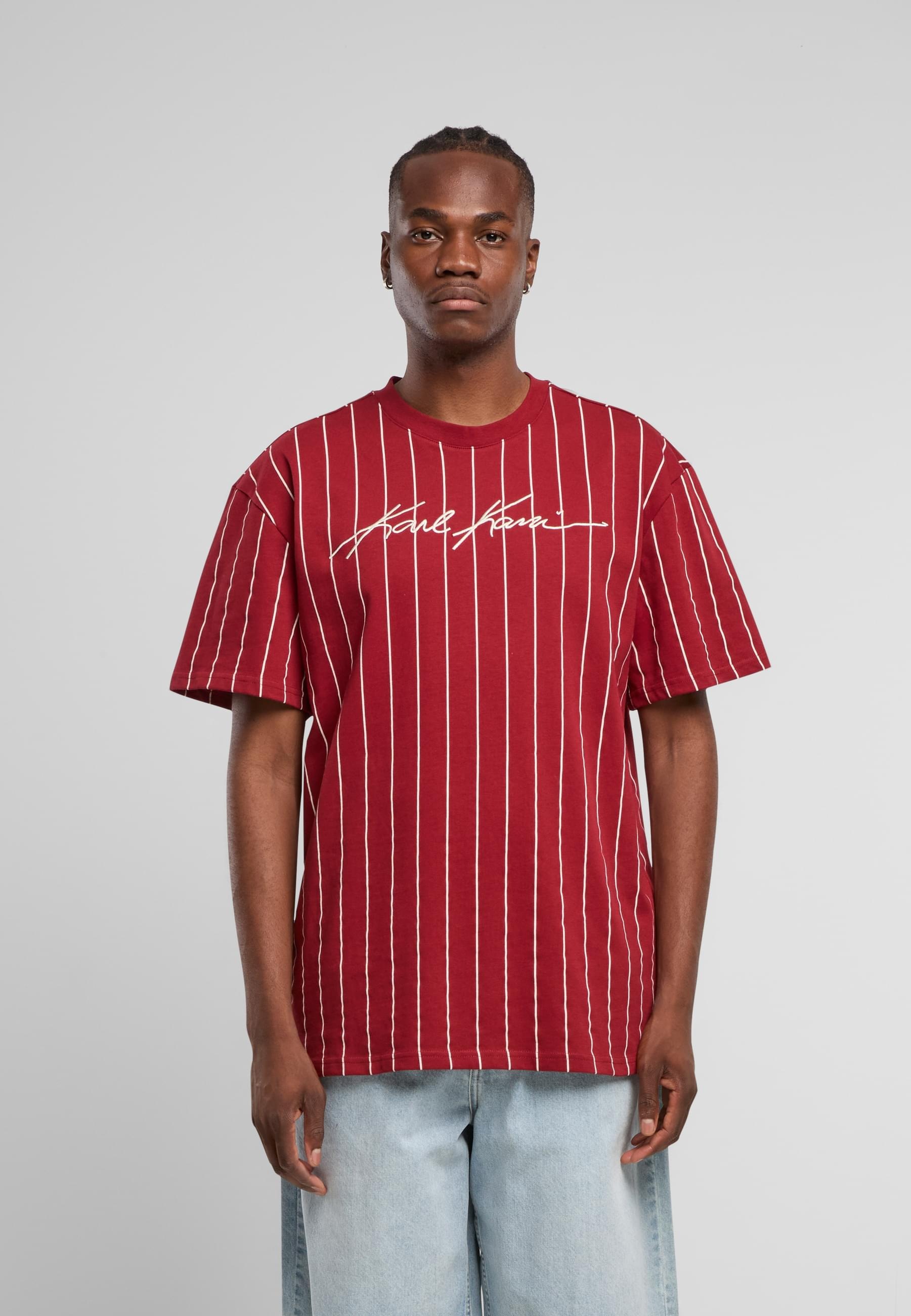 Karl Kani T-Shirt »Karl Kani Autograph Pinstripe Jersey Boxy T-Shirt« 1 Stk.