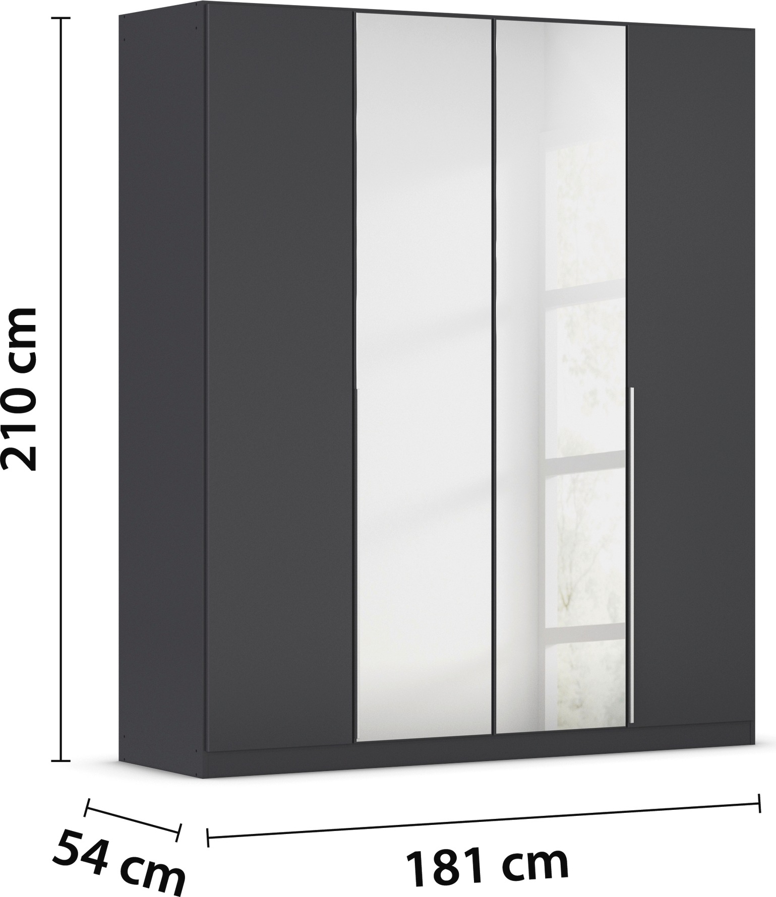 rauch Drehtürenschrank »Kleiderschrank Schrank Garderobe AGORDO mit Dekor- oder Hochglanzfront«, (in zwei Griff-Farben), durchdachte Innenausstattung, in 6 Breiten und 2 Höhen MADE IN GERMANY
