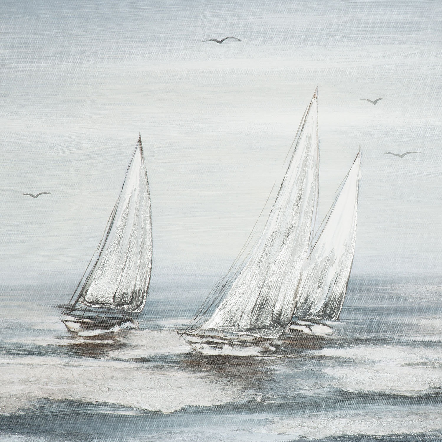 GILDE Holzbild »Bild rechteckig Silver Regatta« Strandbilder 1 Stk. tlg.