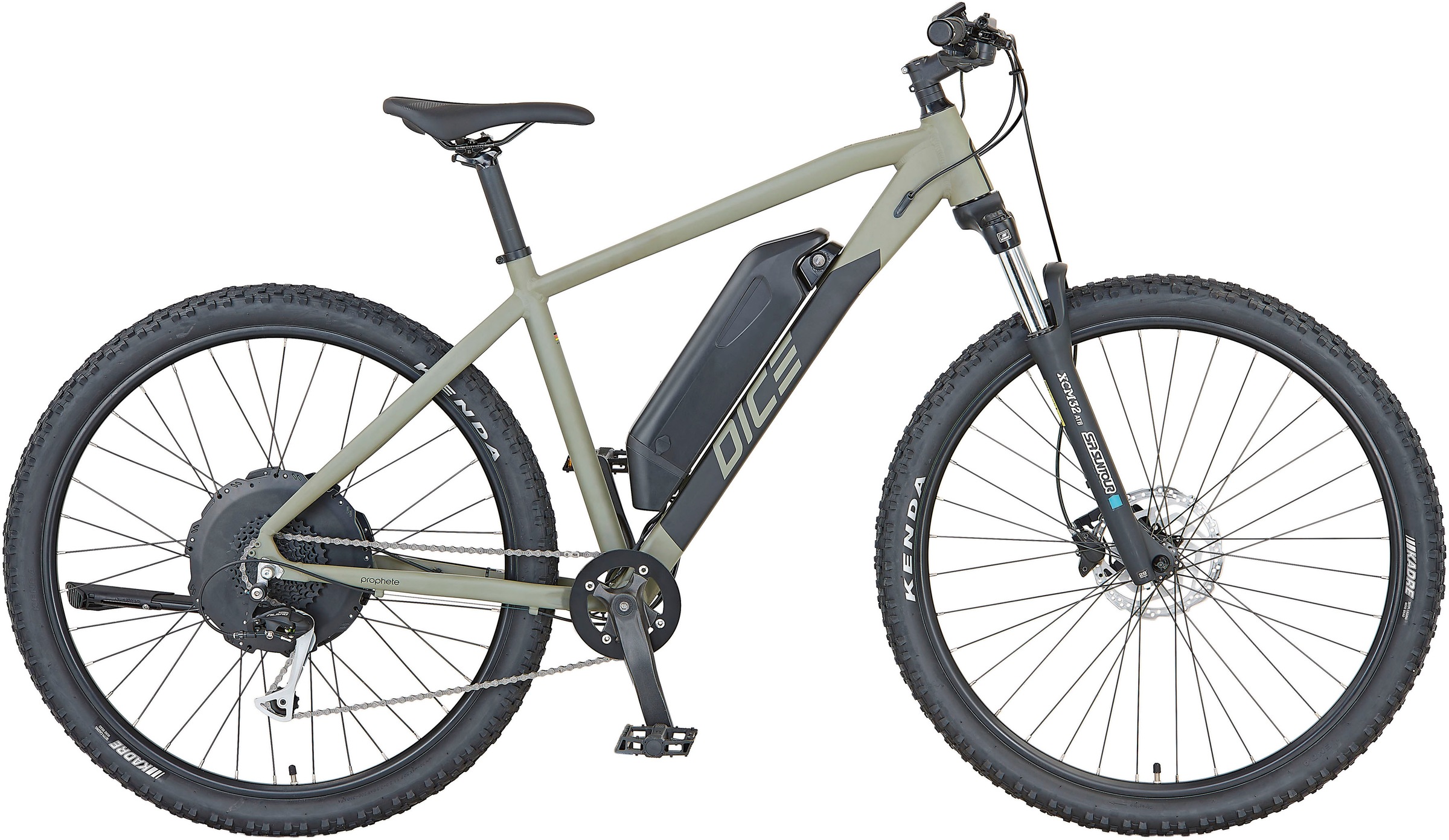 Prophete E-Bike "DICE 2.0", 9 Gang, Shimano, Heckmotor 250 W, Pedelec, Elektrofahrrad für Damen u. Herren, MTB