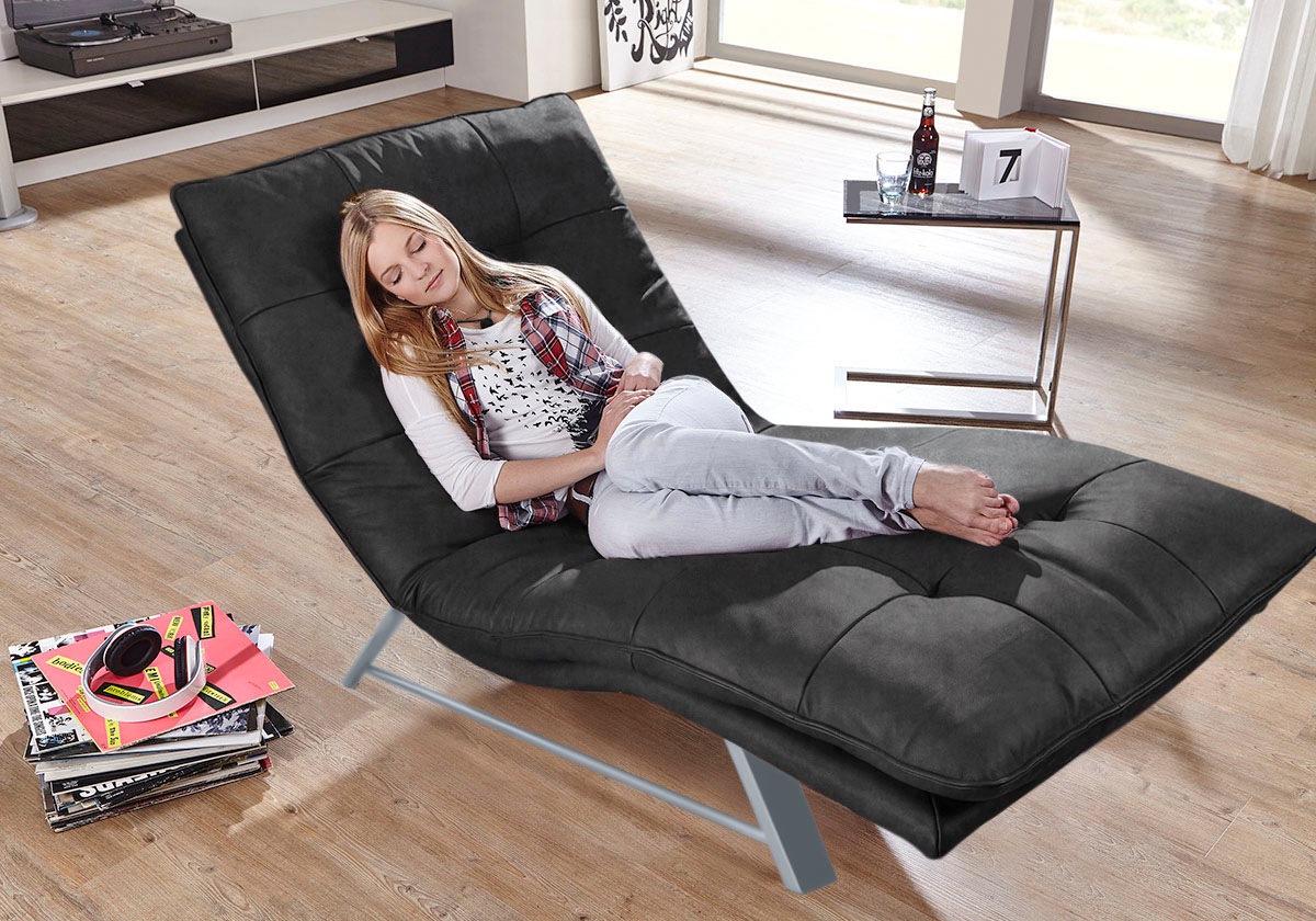 W.SCHILLIG Relaxliege »daily dreams«, in Waffelkissen-Optik, wahlweise mit Motor, Kufengestell, in 2 Breiten