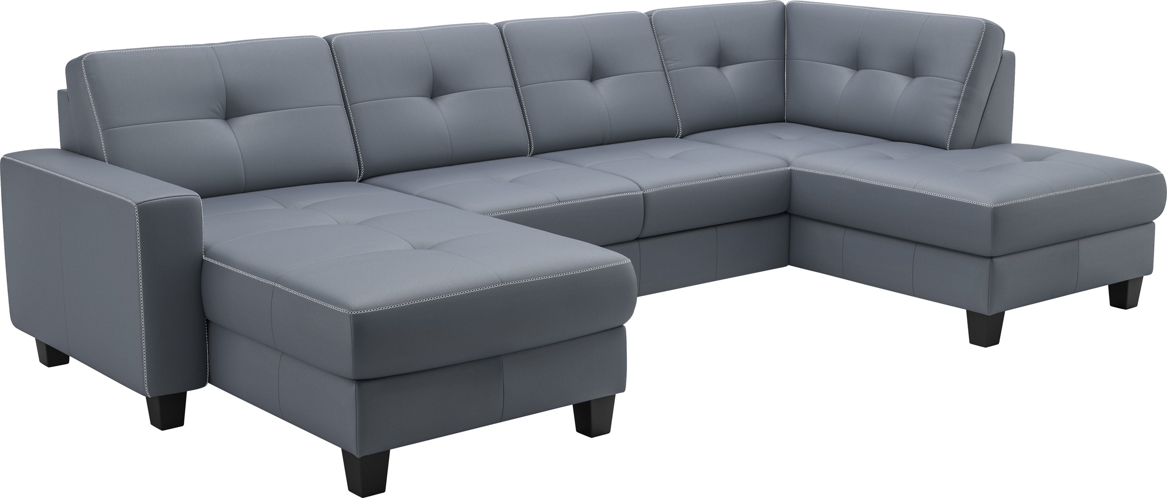 Wohnlandschaft HOME AFFAIRE "Varese", blau (graublau), B:304cm H:91cm T:170cm, Sofas, Wohnlandschaft, wahlweise mit Bettfunktion und Bettkasten 2