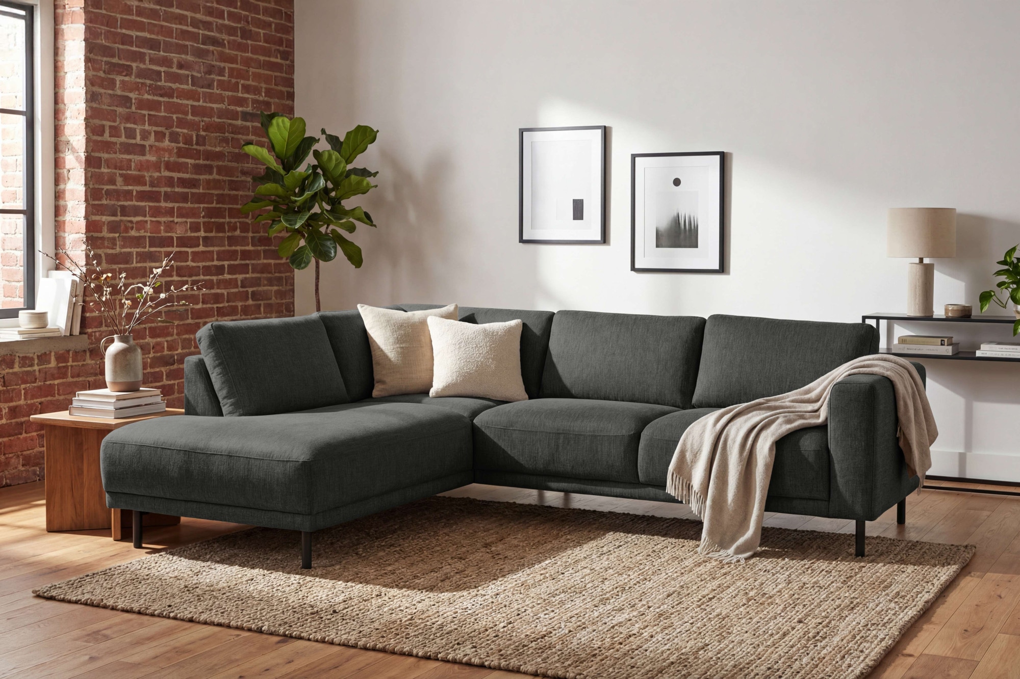 OTTO home Ecksofa "Sveeva, L-Form, B.240 cm, schwarze Metallfüße" langlebiger Webstoff, mit Wellenunterfederung, viele Farben