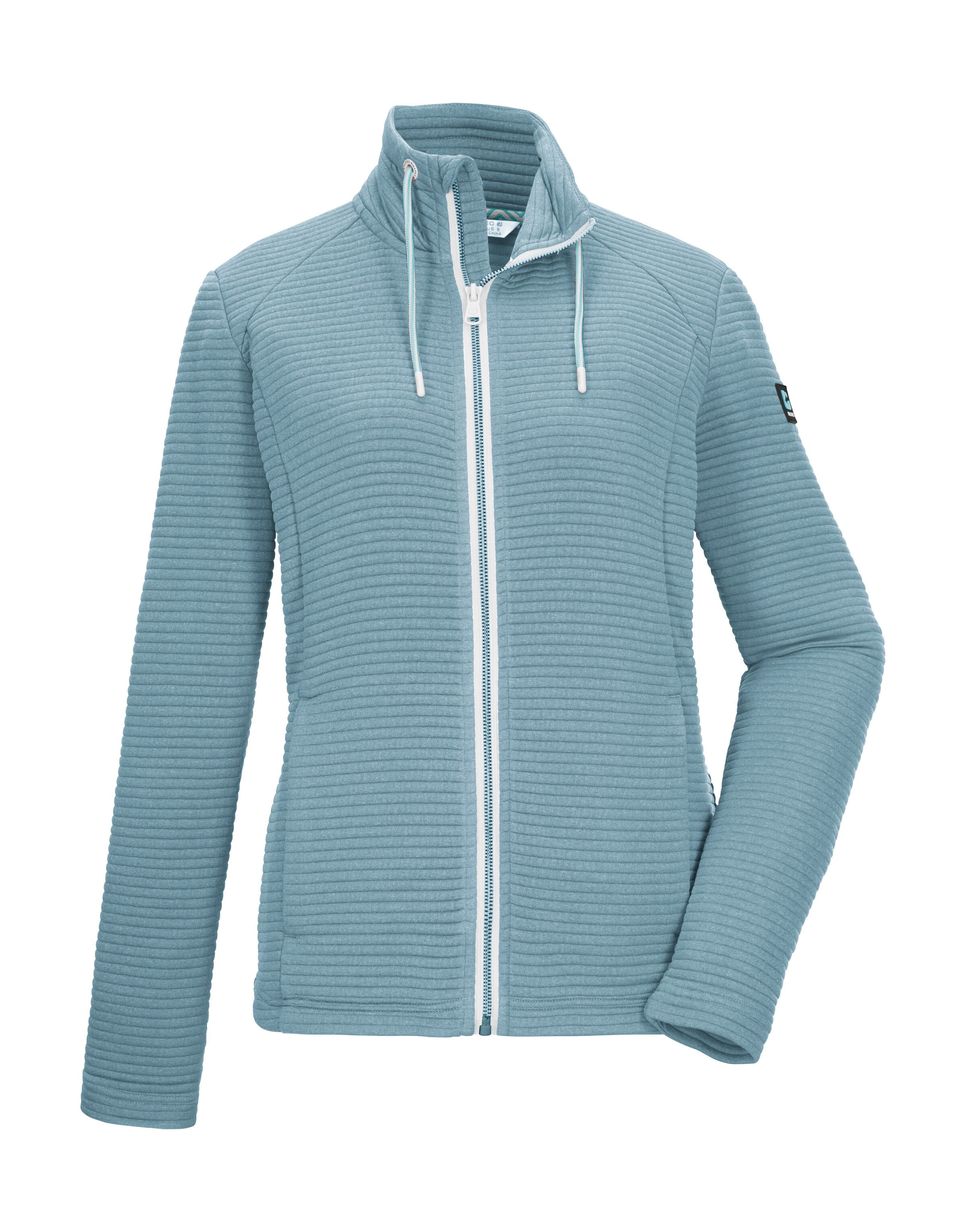 Killtec "KOS 12 WMN FLX JCKT" Elastische Damenjacke, gestreift, mit Kinnschutz und Taschen