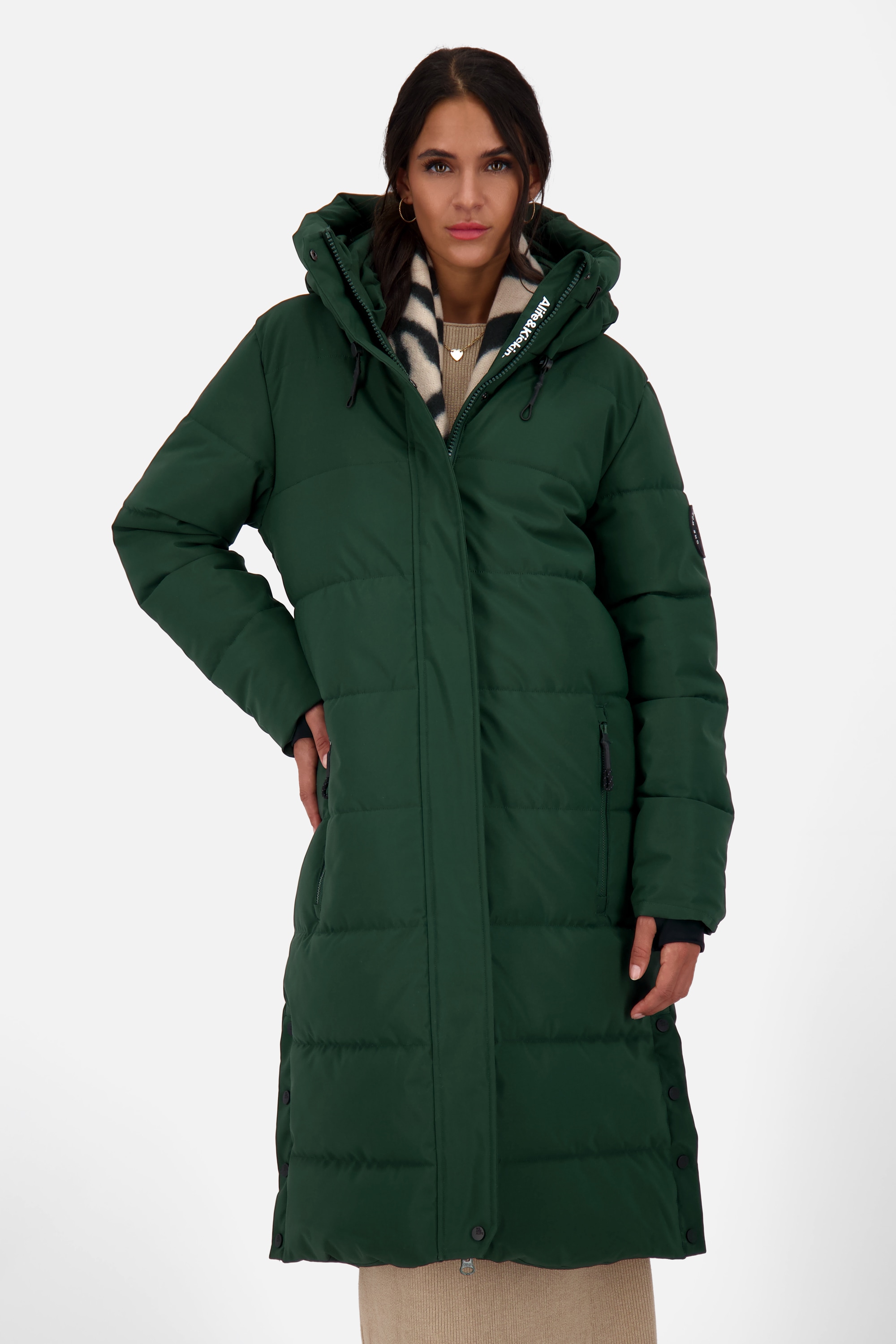 Alife & Kickin Steppjacke »Damen KatiaAK A«, mit Kapuze, Langer Wintermantel mit großer Kapuze und regulierbarer Beinfreiheit