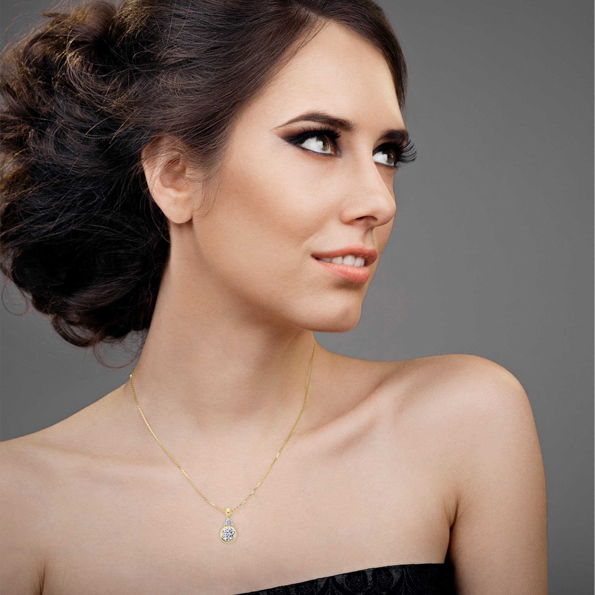 Kettenanhänger ONE ELEMENT "Zirkonia Anhänger aus 333 Gelbgold", gold, Schmuckanhänger, Damen, mit Zirkonia, Gelbgold 333 Gold, Gelbgold 333, Gold, Kettenanhänger, Symbolische Note – harmonisch gestaltet mit Liebe zum Detail 2