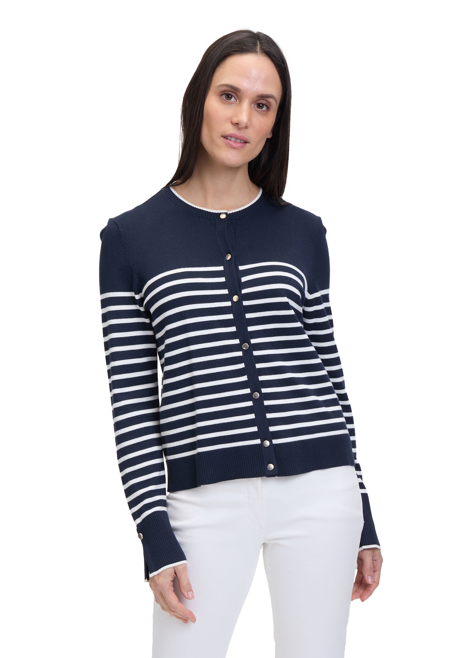 Betty Barclay Strickjacke "Damen Basic-Strickjacke mit Streifen", 1 Stk. Kn günstig online kaufen