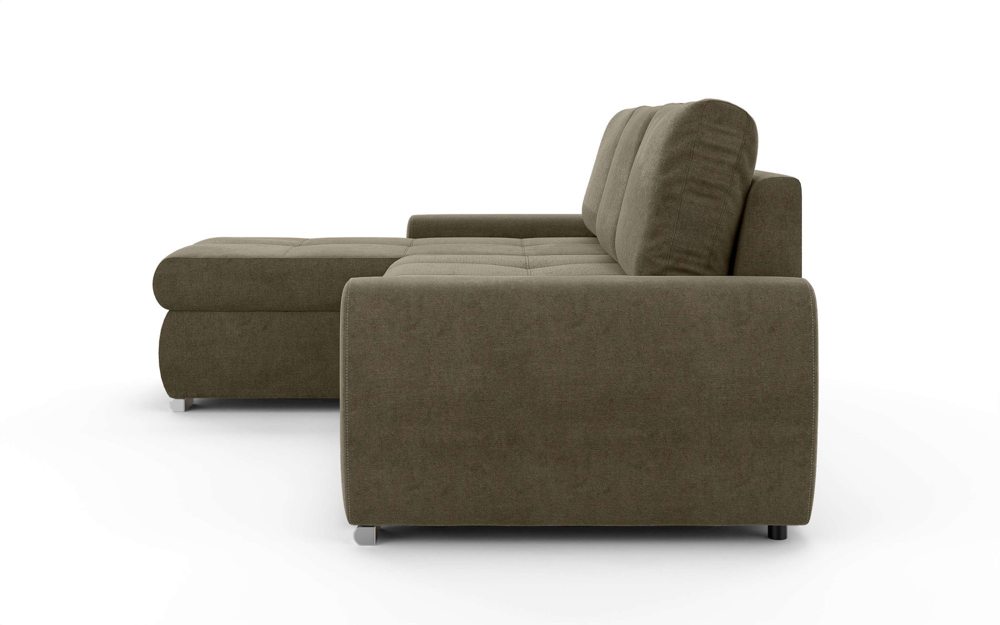 INOSIGN Ecksofa »HAVERHILL Schlafsofa mit Bettkasten, Maße B/H/T: 237/89/166 cm«, L-Form mit Recamiere links oder rechts bestellbar, Wellenunterfederung