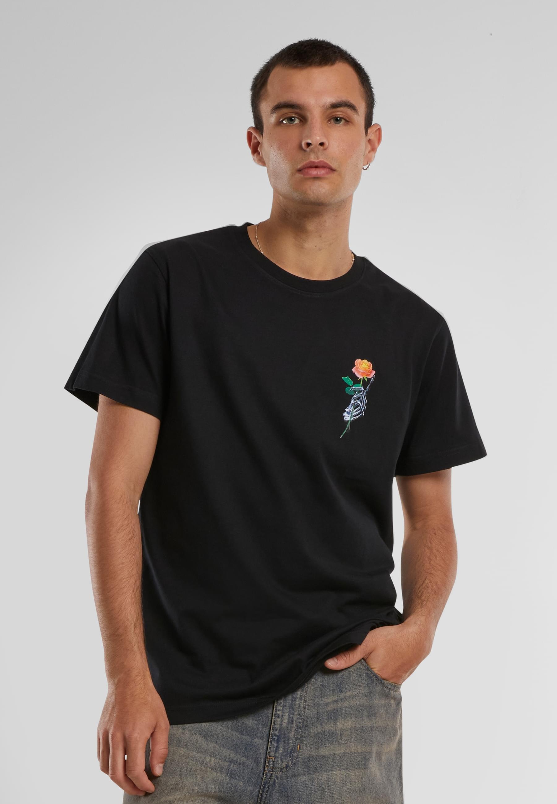 MisterTee T-Shirt »MisterTee Herren Chrome Skeleton Hand Tee«, (1 tlg.)