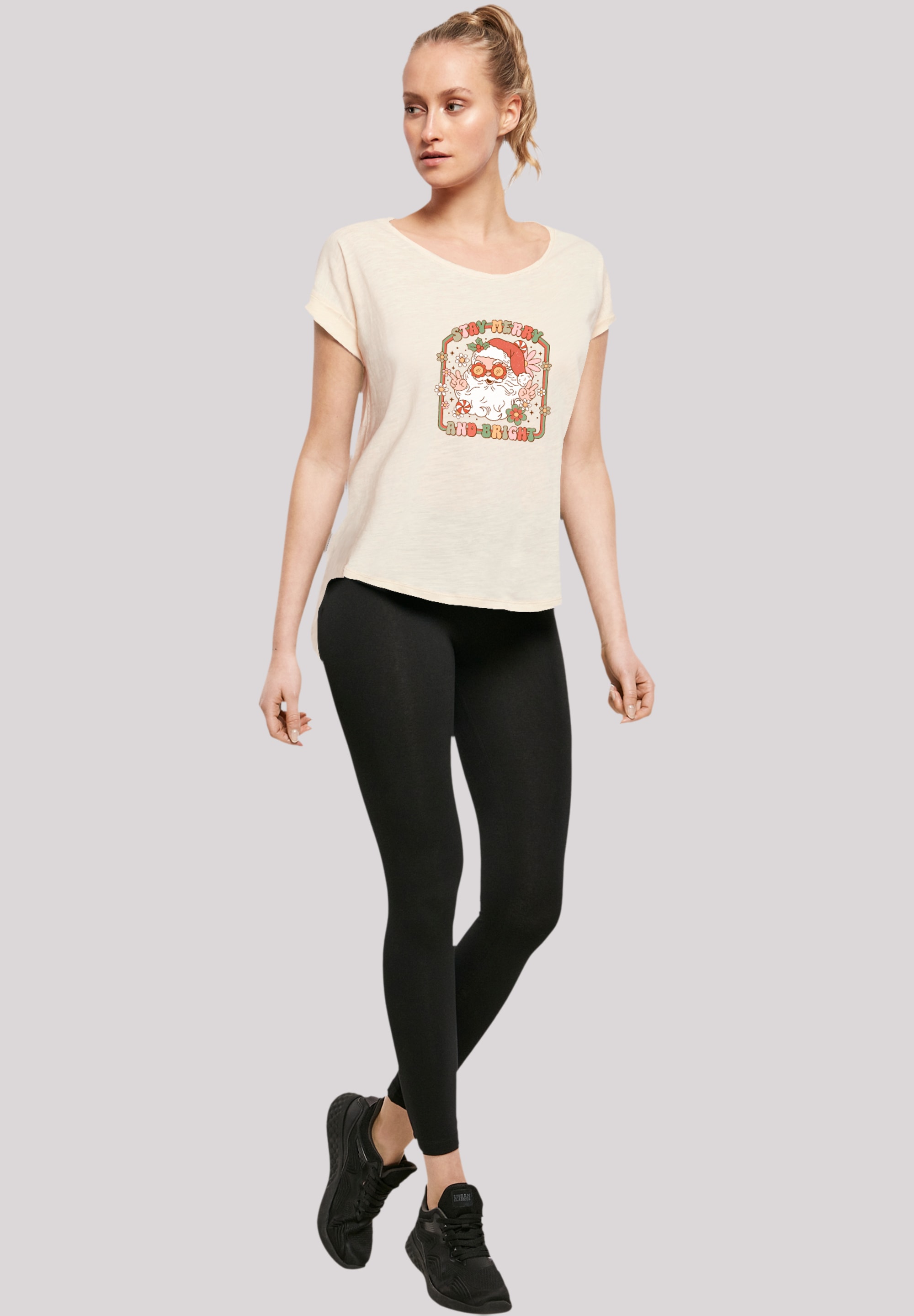 F4NT4STIC T-Shirt »Stay Merry And Bright Hippie Santa«, Premium Qualität, Weihnachts-Kollection