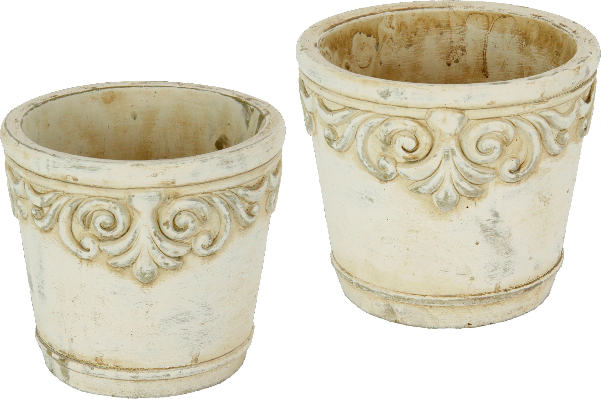 OTTO home Übertopf Betonübertopf mit Ornamenten, Vase