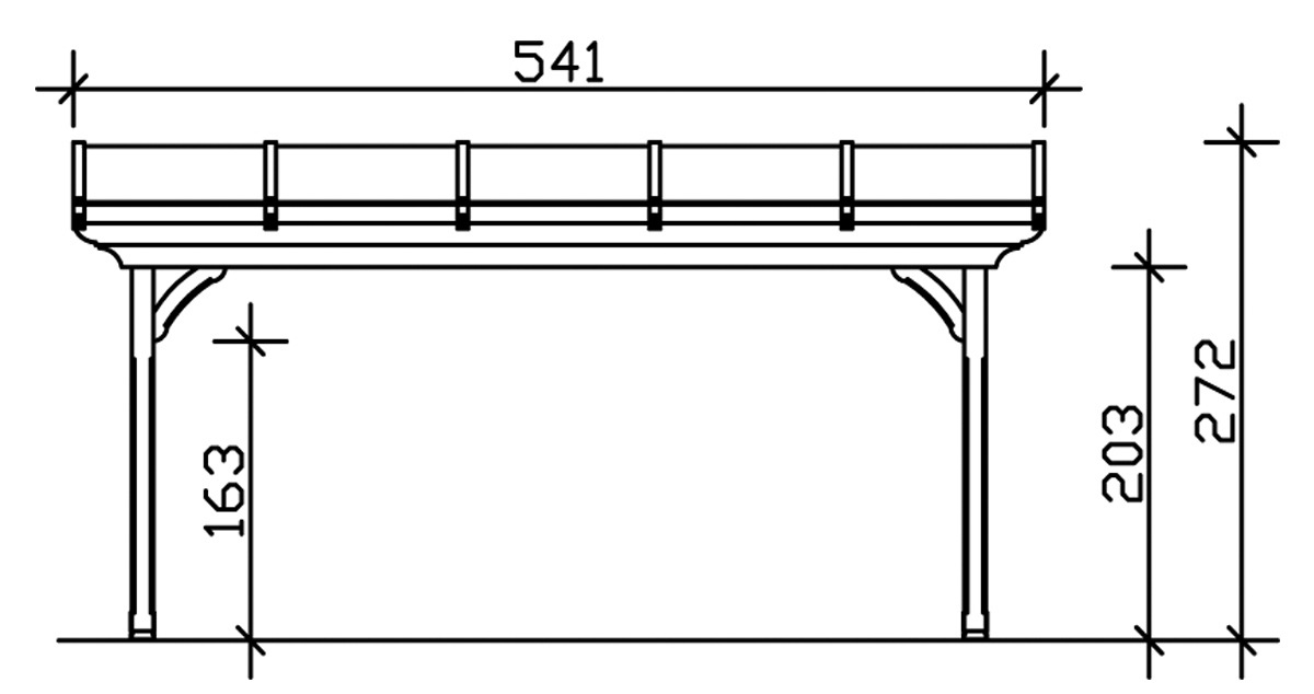 Skanholz Terrassendach »Ravenna«, 541 cm Breite, verschiedene Tiefen