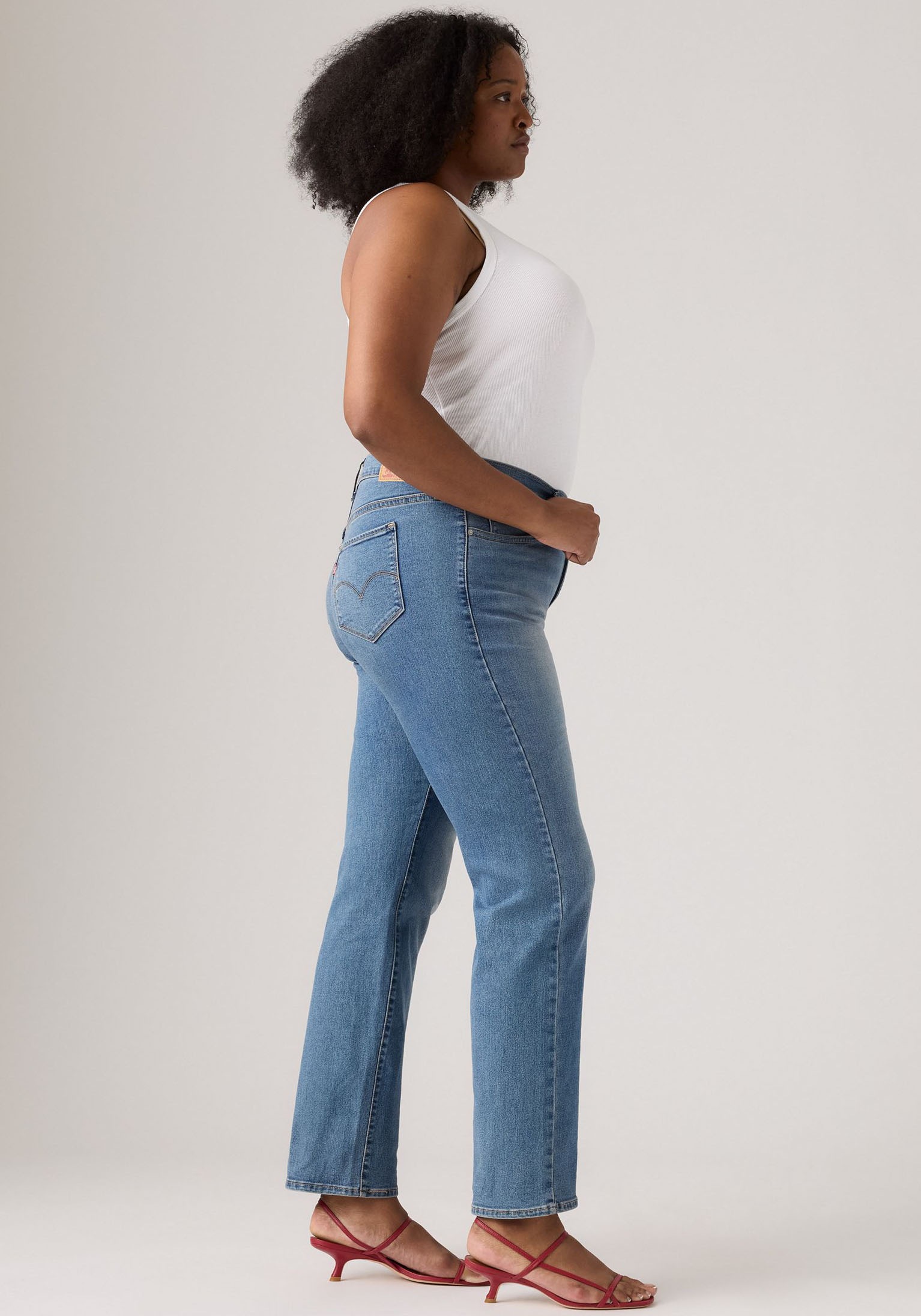 Levi's 314 PL Shaping Straight Fit Jeans Eternal Indigo Mid 22 3