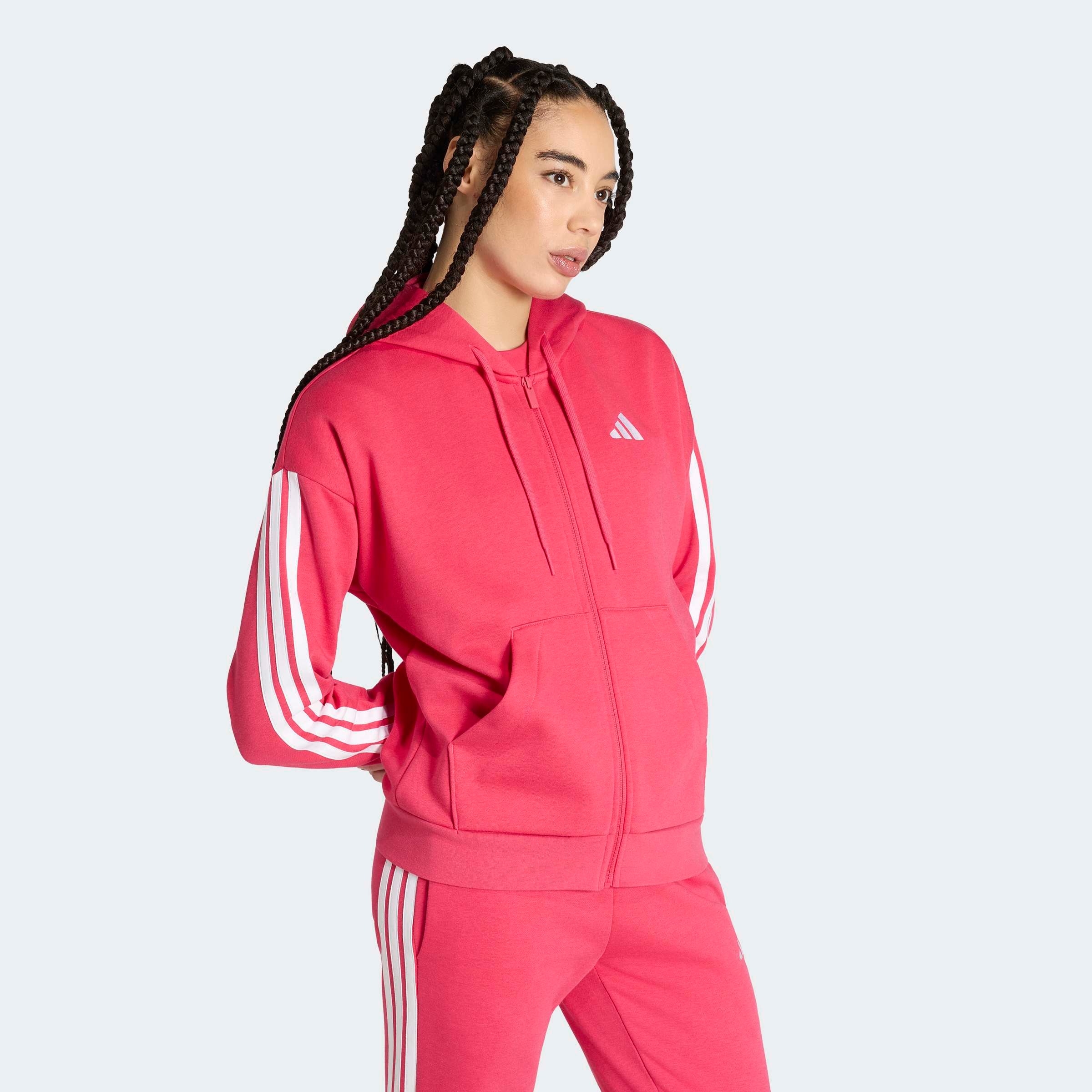 adidas Sportswear Kapuzensweatjacke "ESSENTIALS 3-STREIFEN FLEECE"