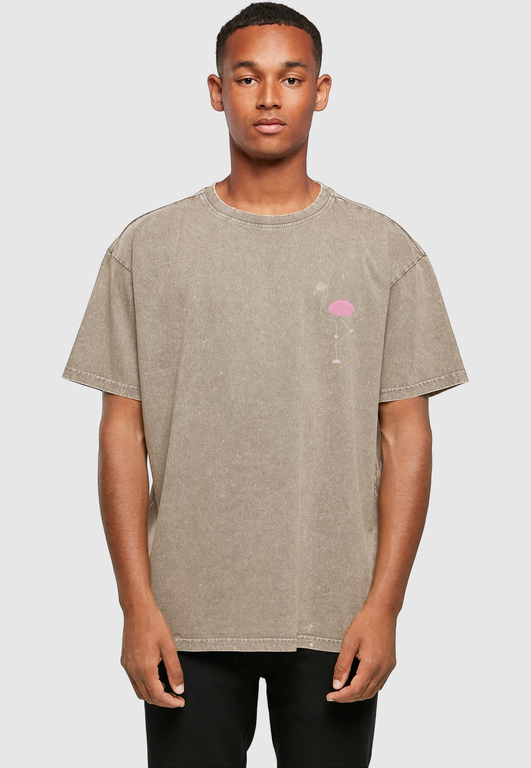 Merchcode T-Shirt »Merchcode Herren Flamingo Acid Washed Heavy Oversized Tee« 1 Stk.