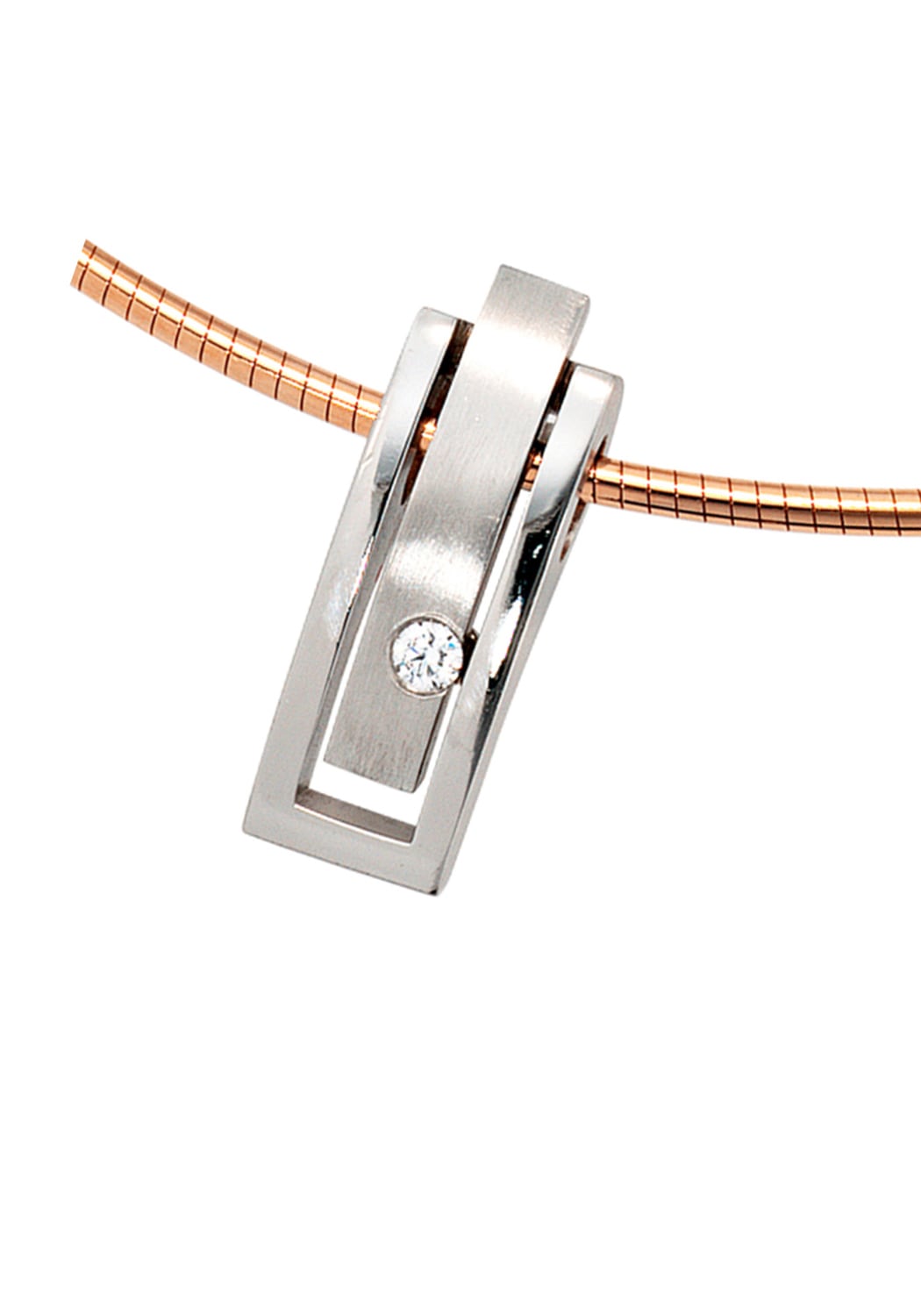 JOBO Kettenanhänger »Anhänger eckig« ()  950 Platin mit Diamant